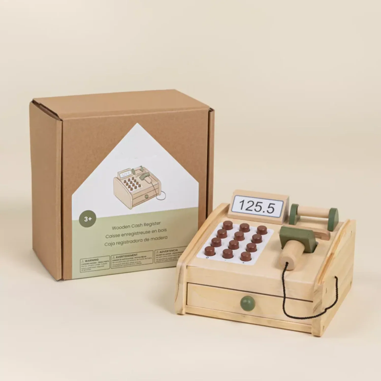 Kids Wood Cash Register Playset - Image 6