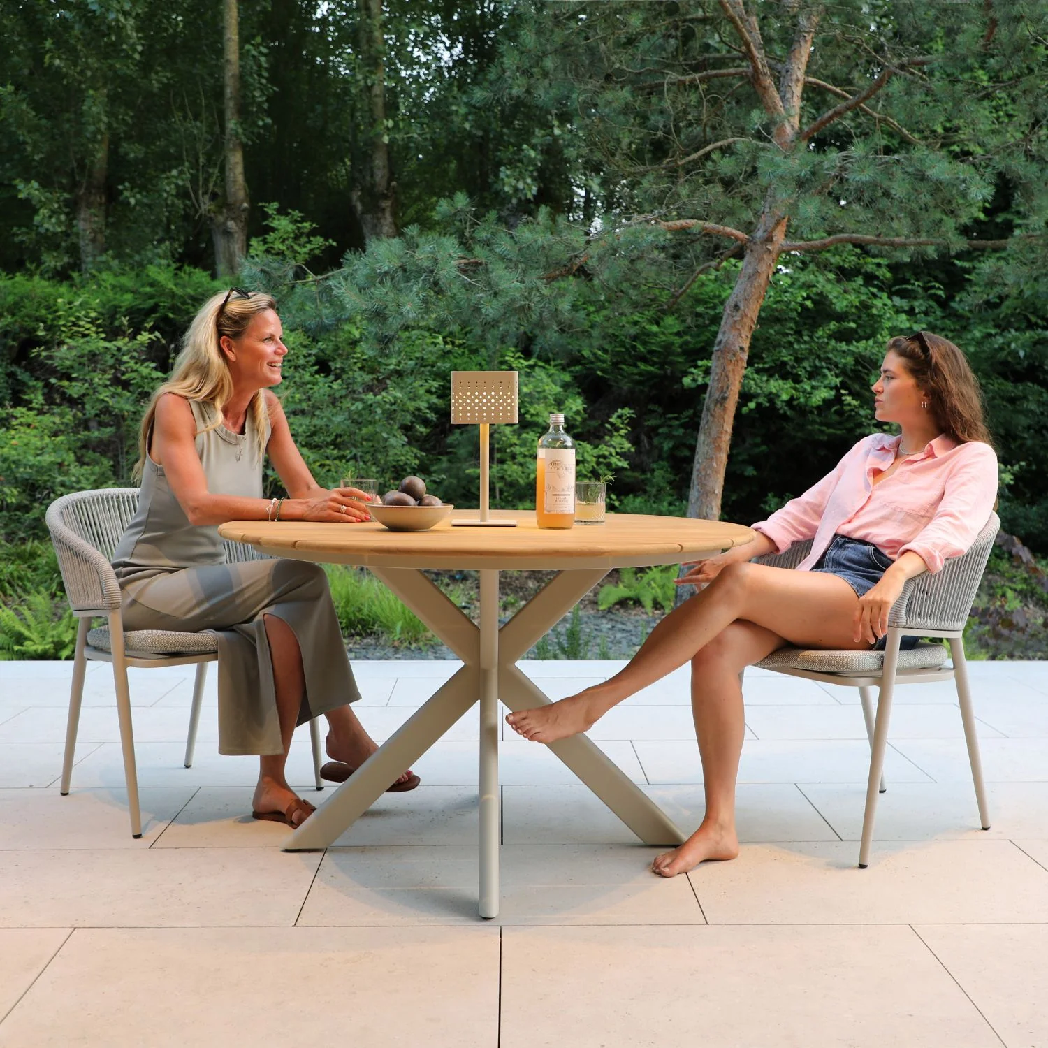 Largo Teak/Beige 47" Round Dining Table - Image 2