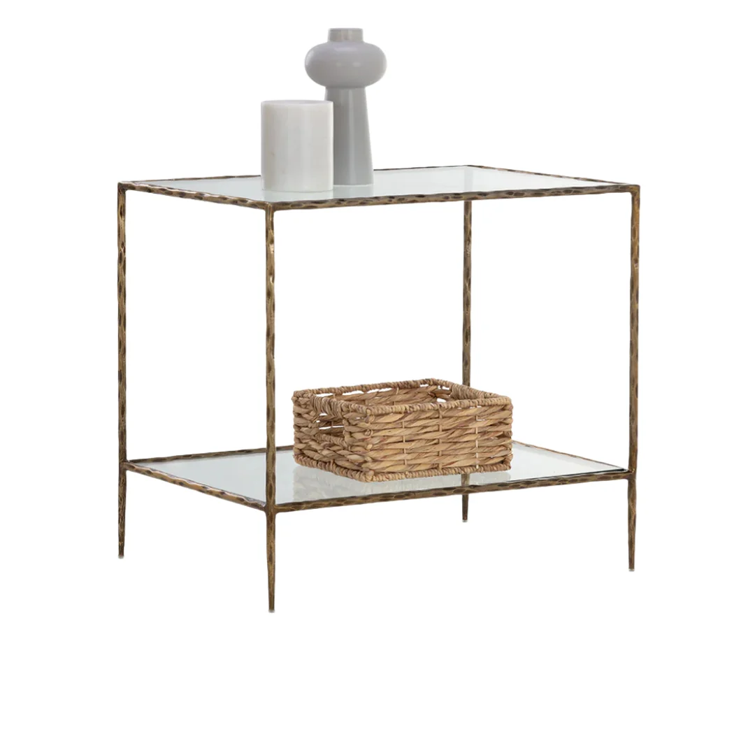 Larkin 30" Rectangle Nightstand - Antique Brass - Image 6