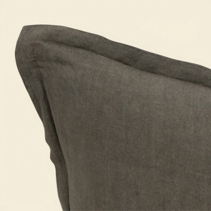 Muted Brown Linen Toss Pillow - Image 4