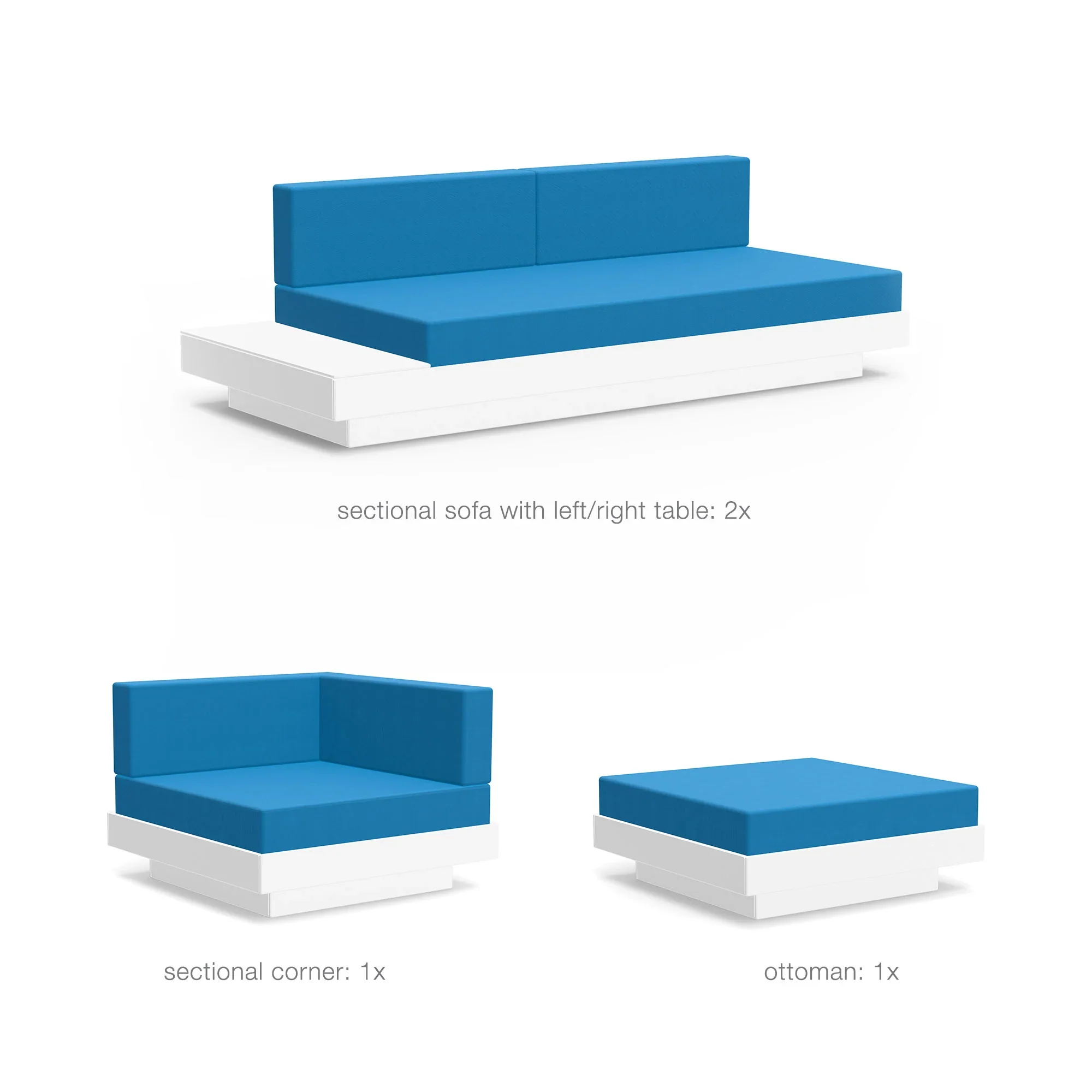 Loll Platform One L-Shape Sectional & Ottoman - Image 13