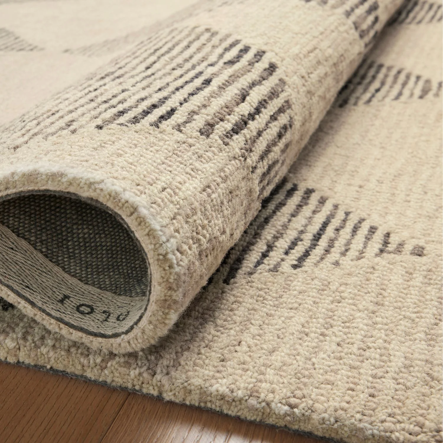 Chris Loves Julia x Loloi Francis Beige/Charcoal Wool Rug - Image 8