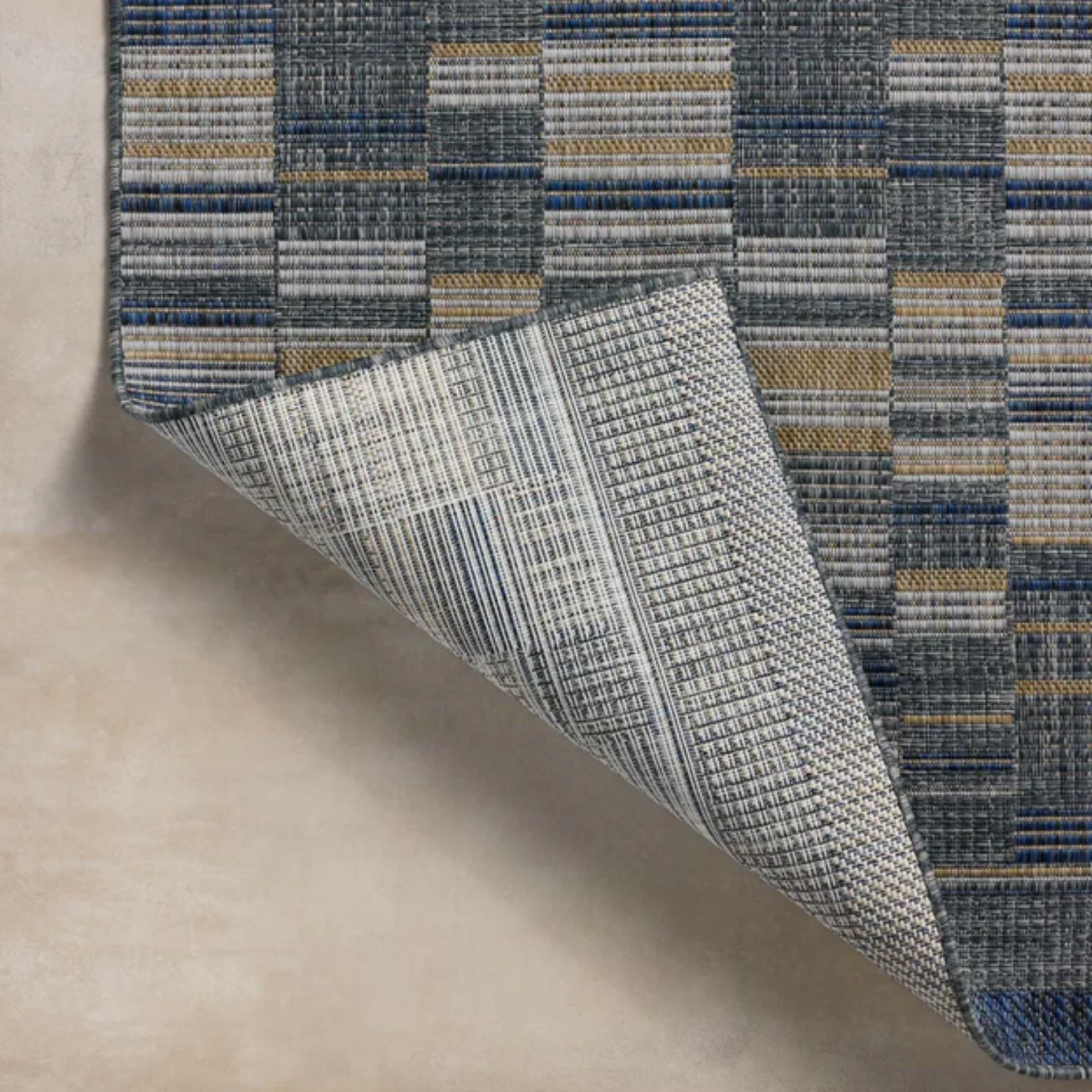 Loloi II Birch Denim/Gold Outdoor Rug - Image 4