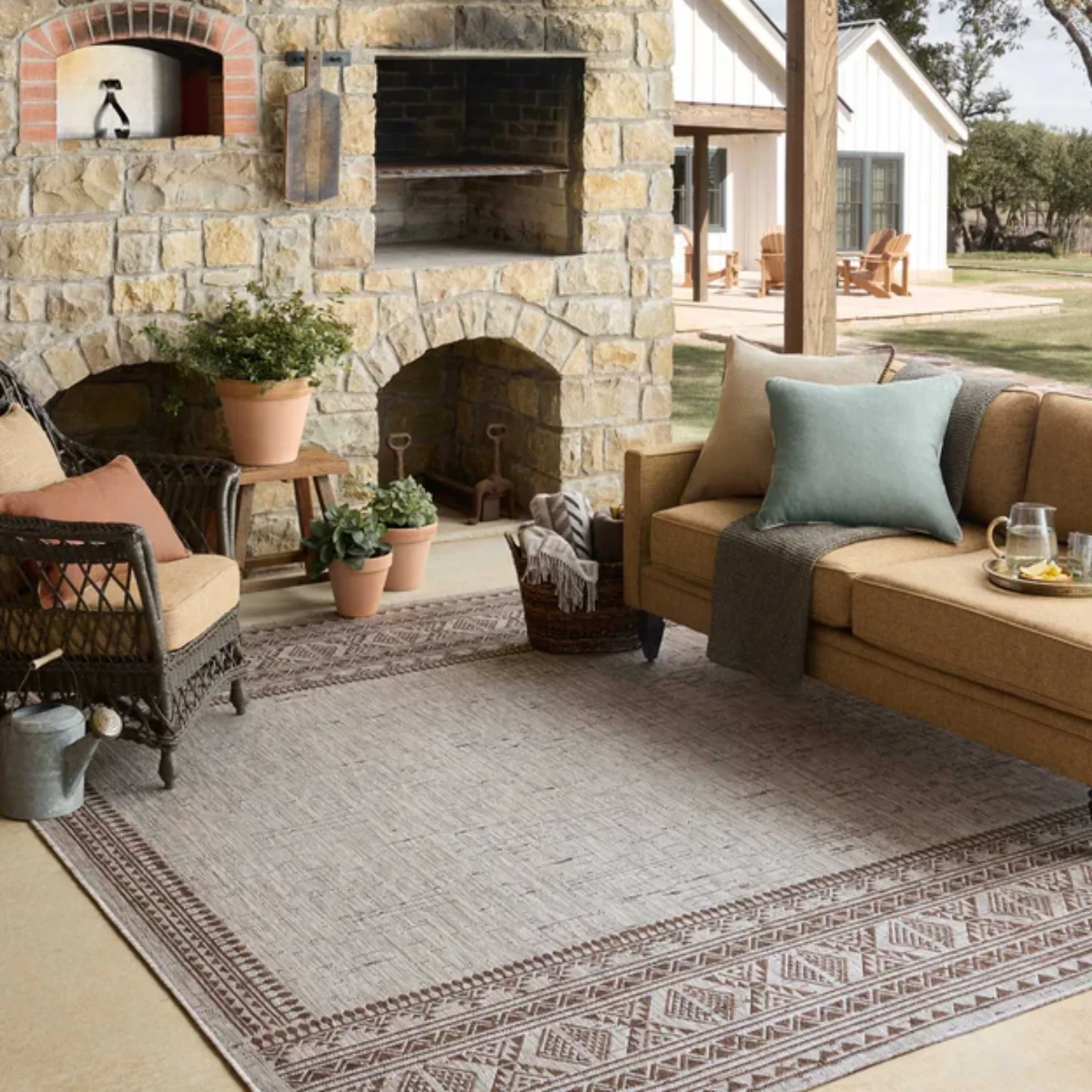 Loloi II Easton Coffee/Dove Outdoor Rug - Image 3