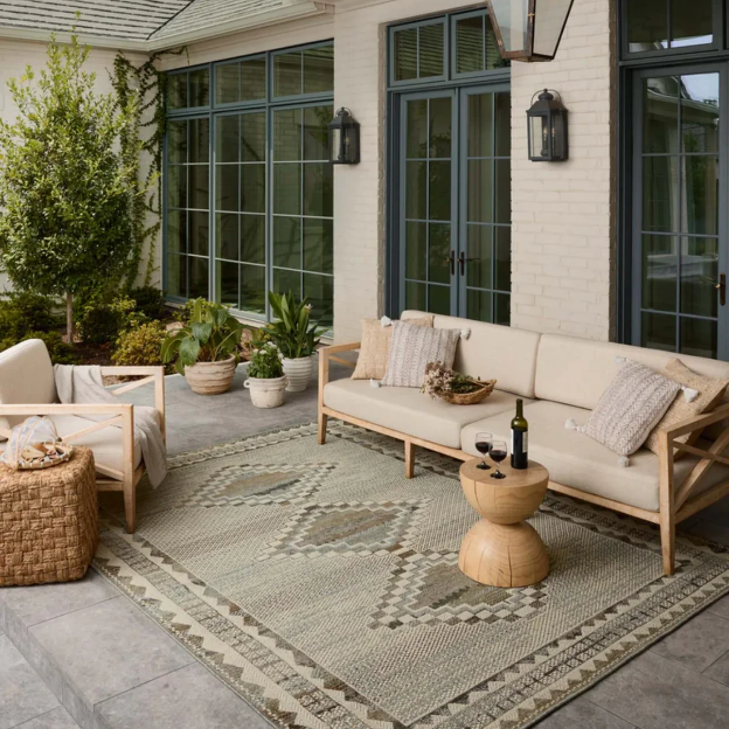 Loloi Saylor Ivory/Granite Outdoor Rug - Image 2