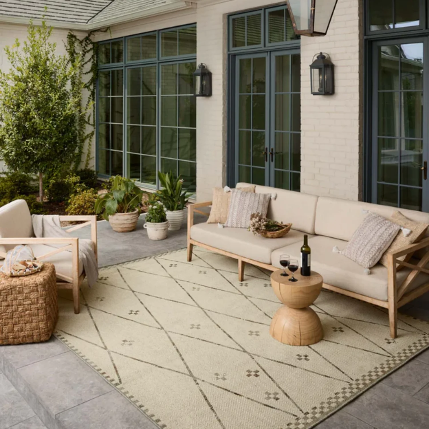 Loloi Saylor Ivory/Pebble Outdoor Rug - Image 2