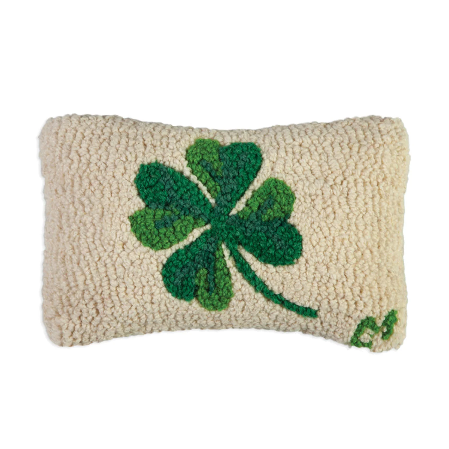 Lucky Clover Wool Kidney Toss Pillow - Image 3