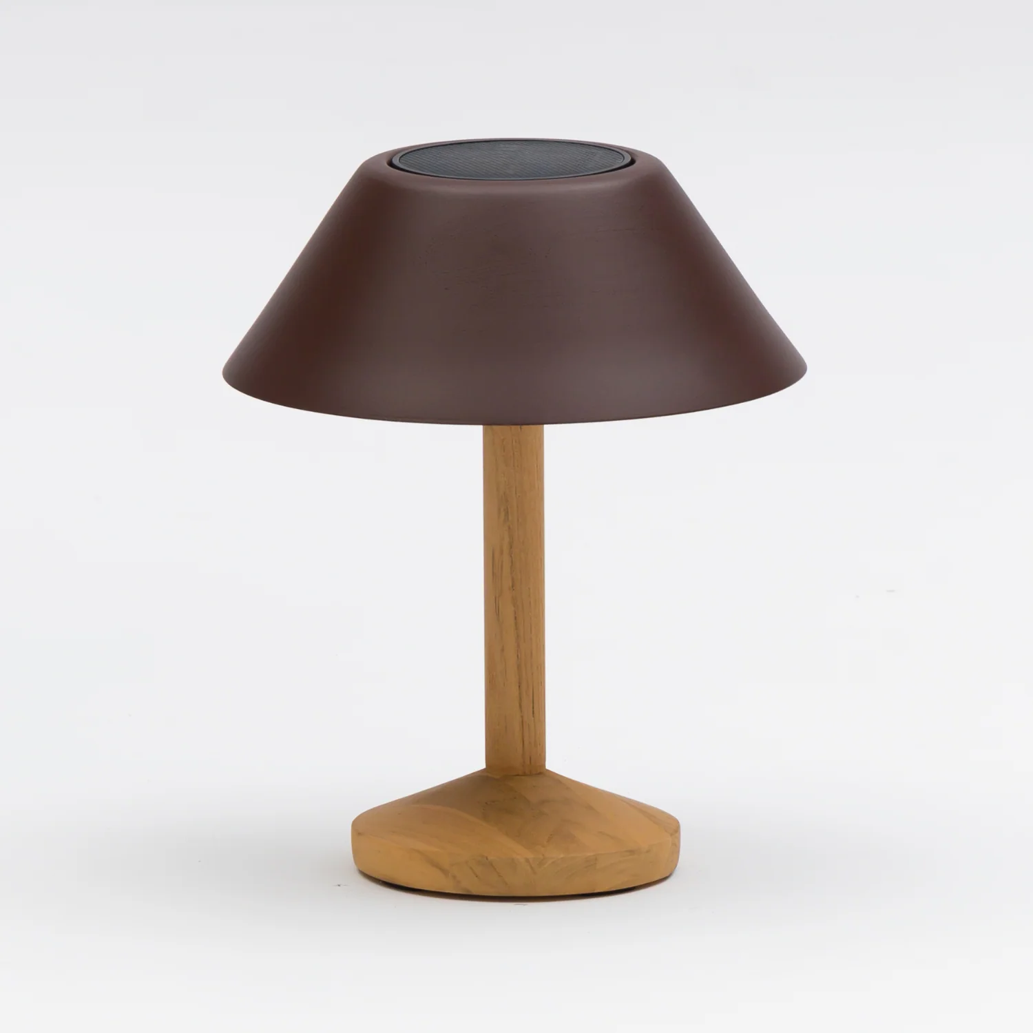Lumiere Tapered Rechargeable/Solar Lamp - Cocoa/Teak