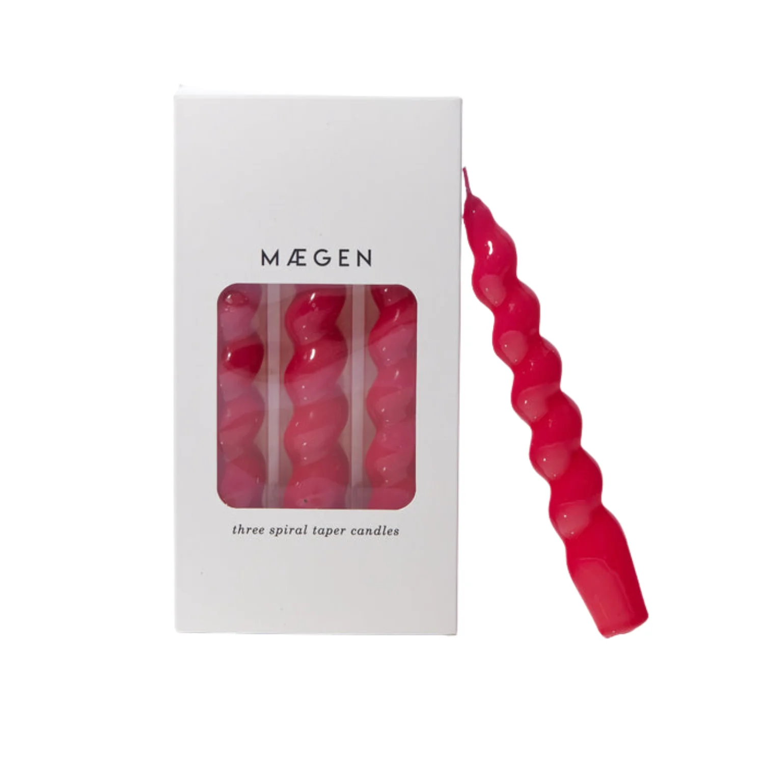 Magenta Twisted Taper Candles (Set of 3) - Image 3