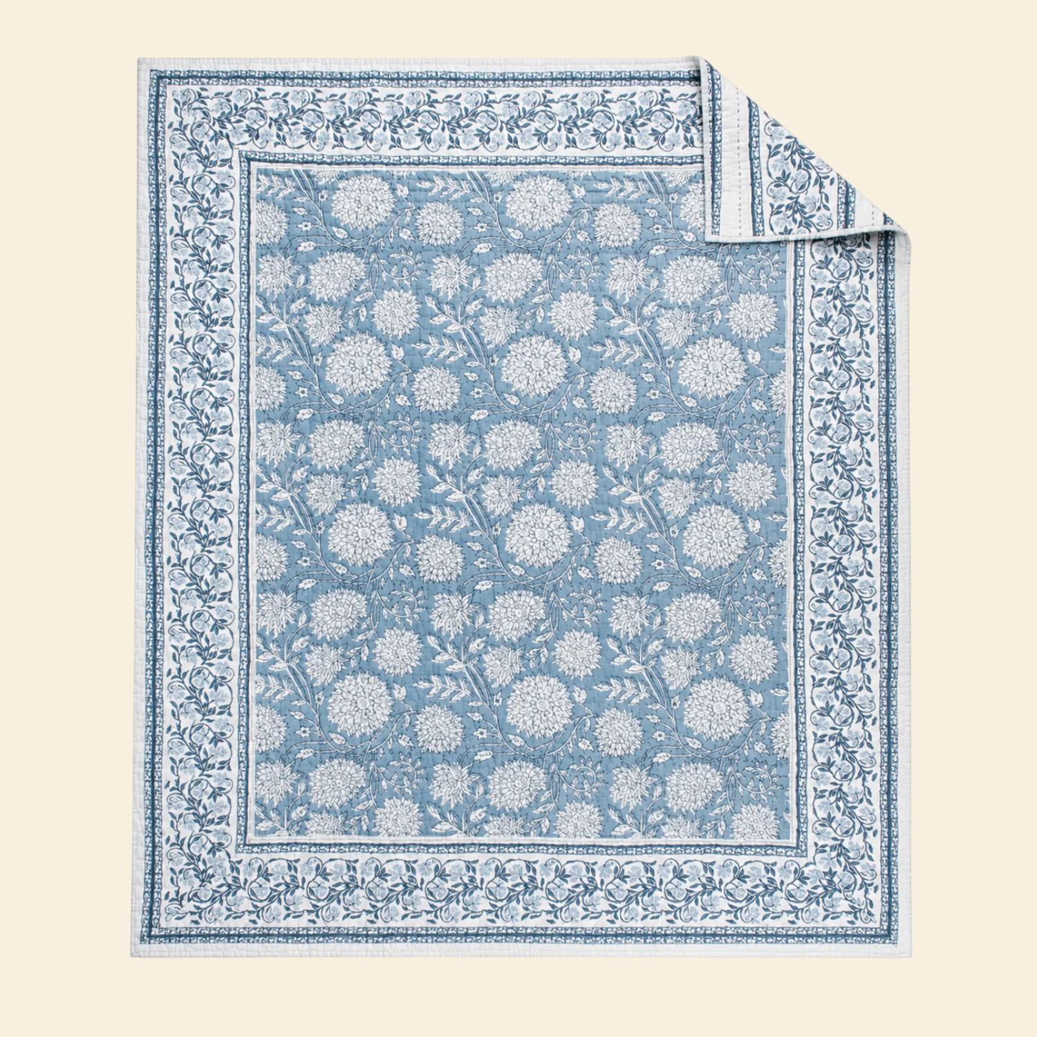 Maison Jardin Paisley Blue Quilted Throw - Image 5