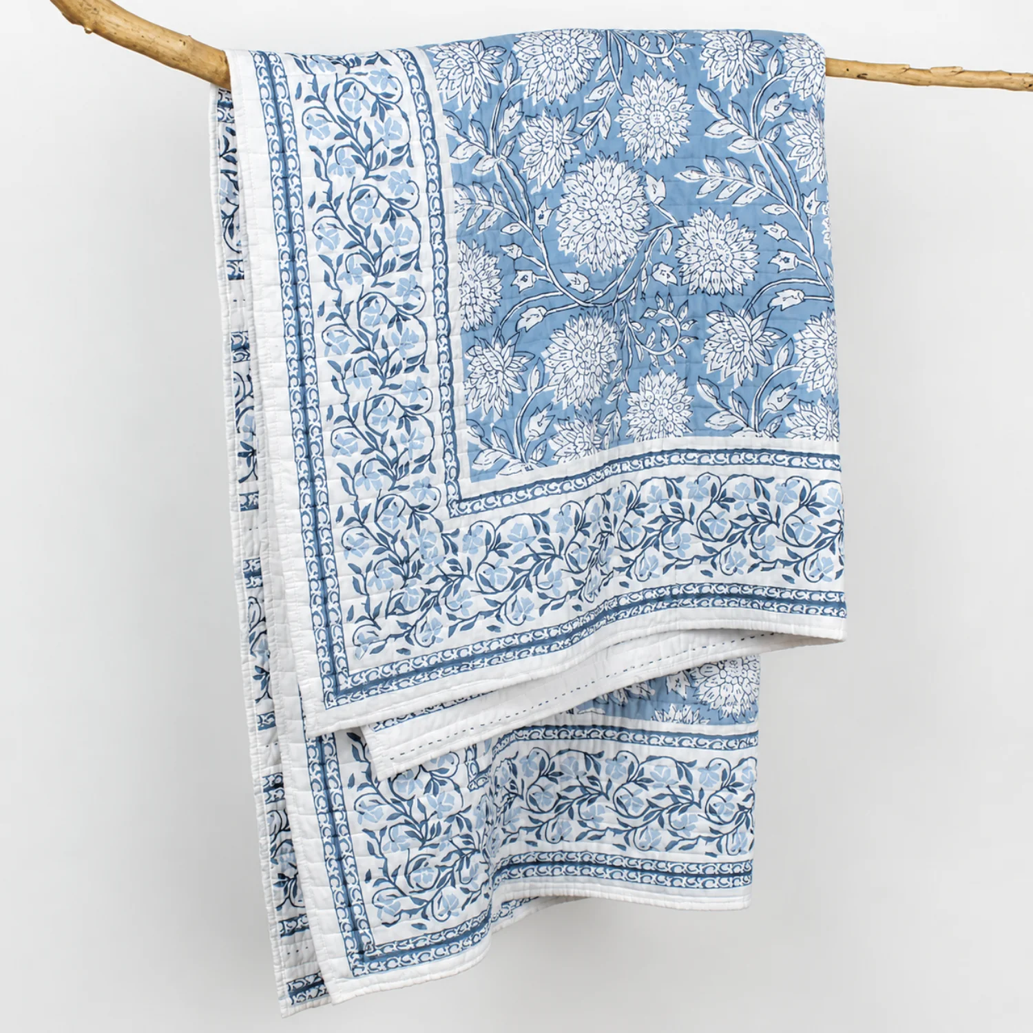 Maison Jardin Paisley Blue Quilted Throw - Image 6