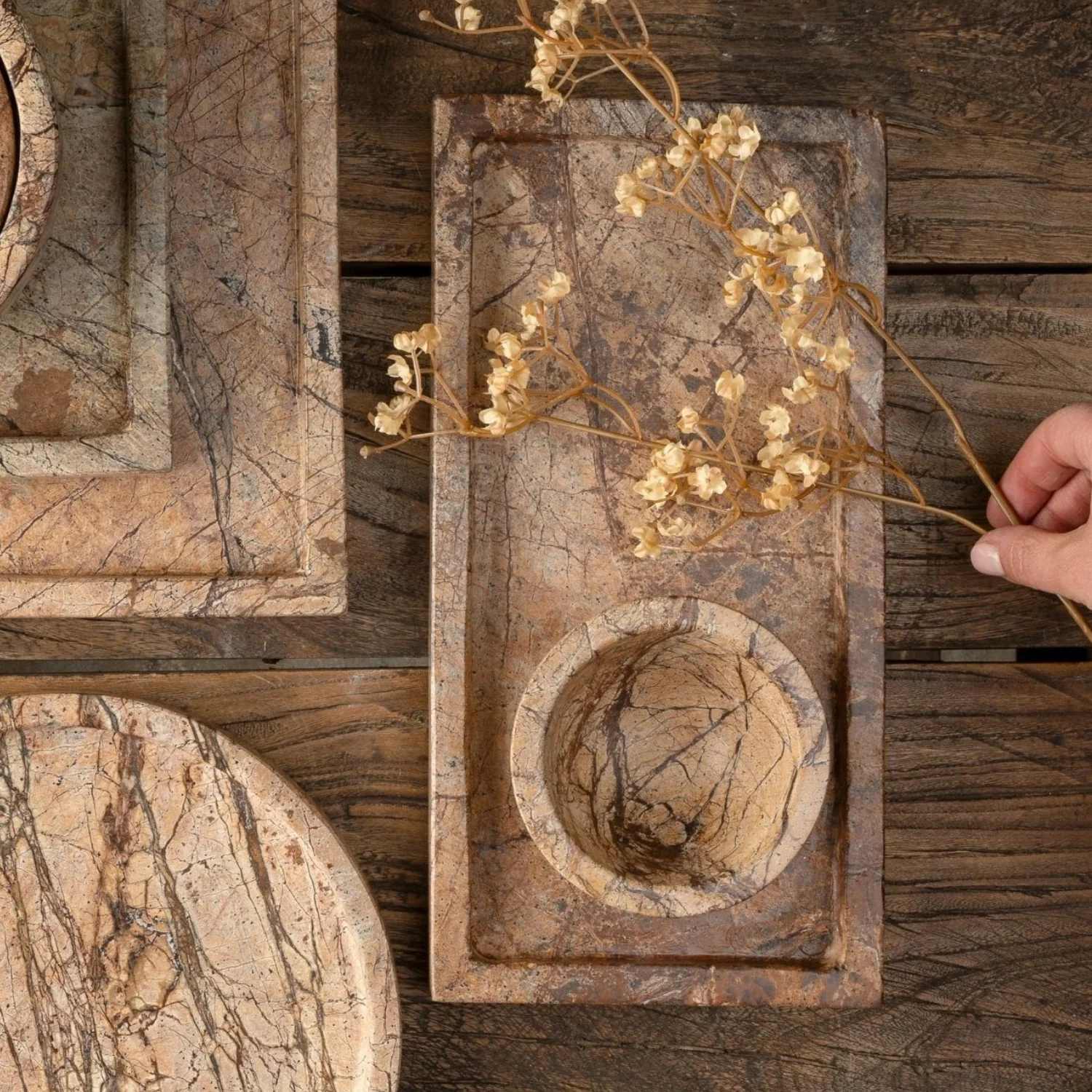 Marble Aged Brown Tray - Image 9