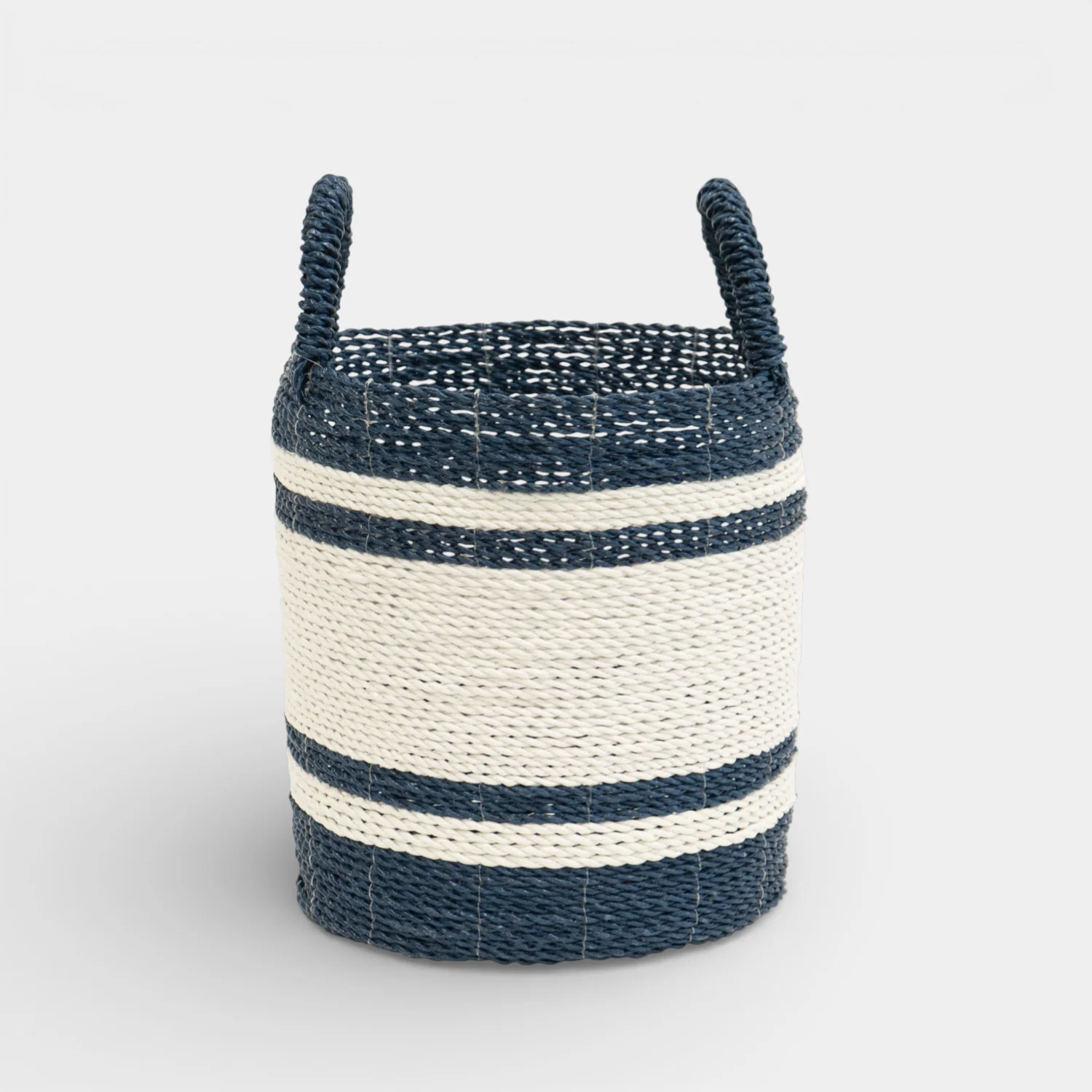 Maritime Storage Basket w/ Handles - Blue/White - Image 5