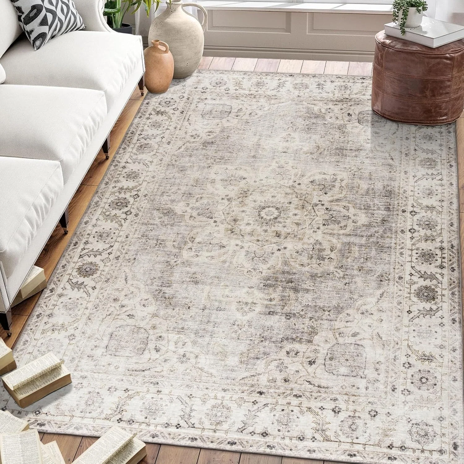 Maude Beige/Ivory Washable Rug - Image 8