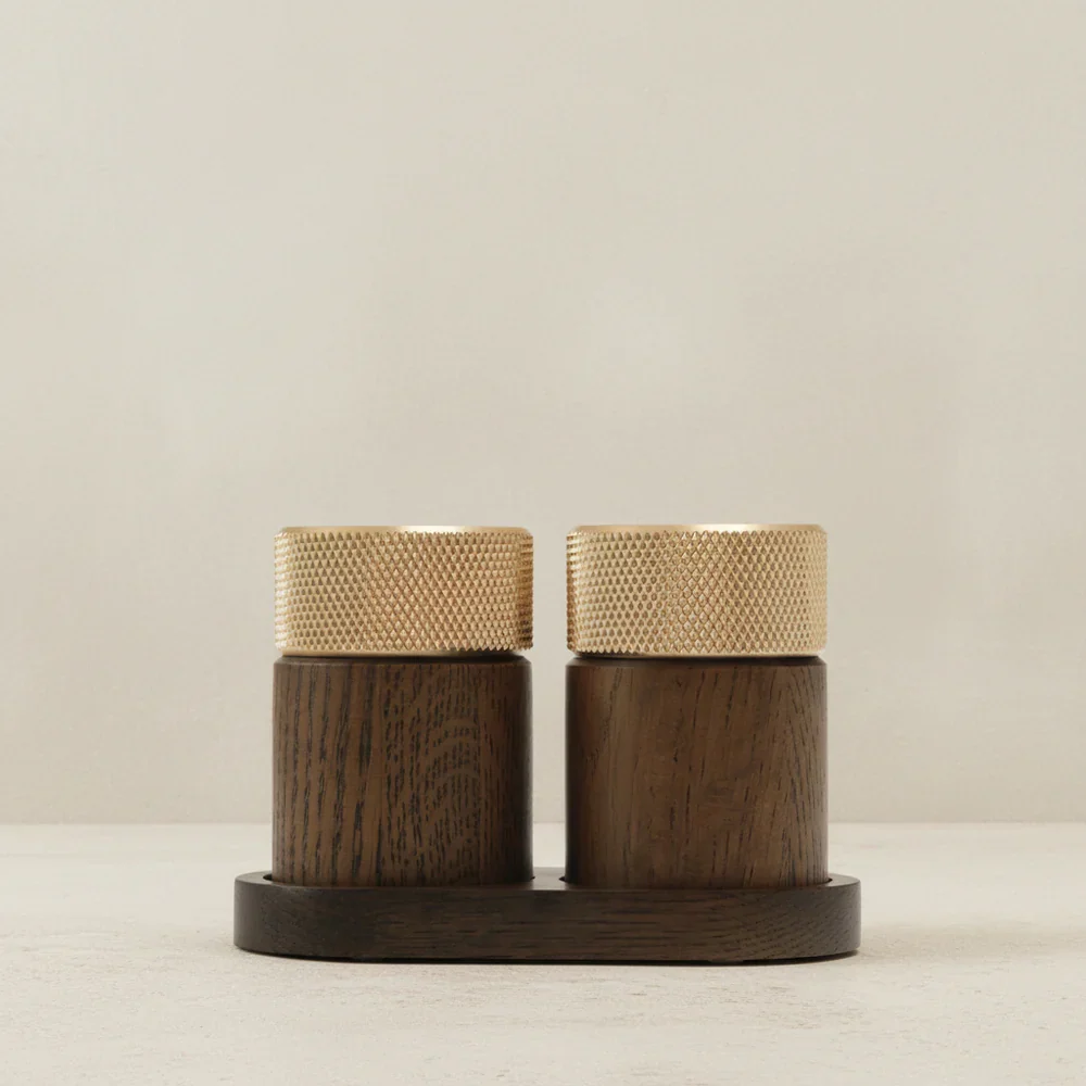 Ash/Brass Salt & Pepper Mill (Set of 2) - Image 3