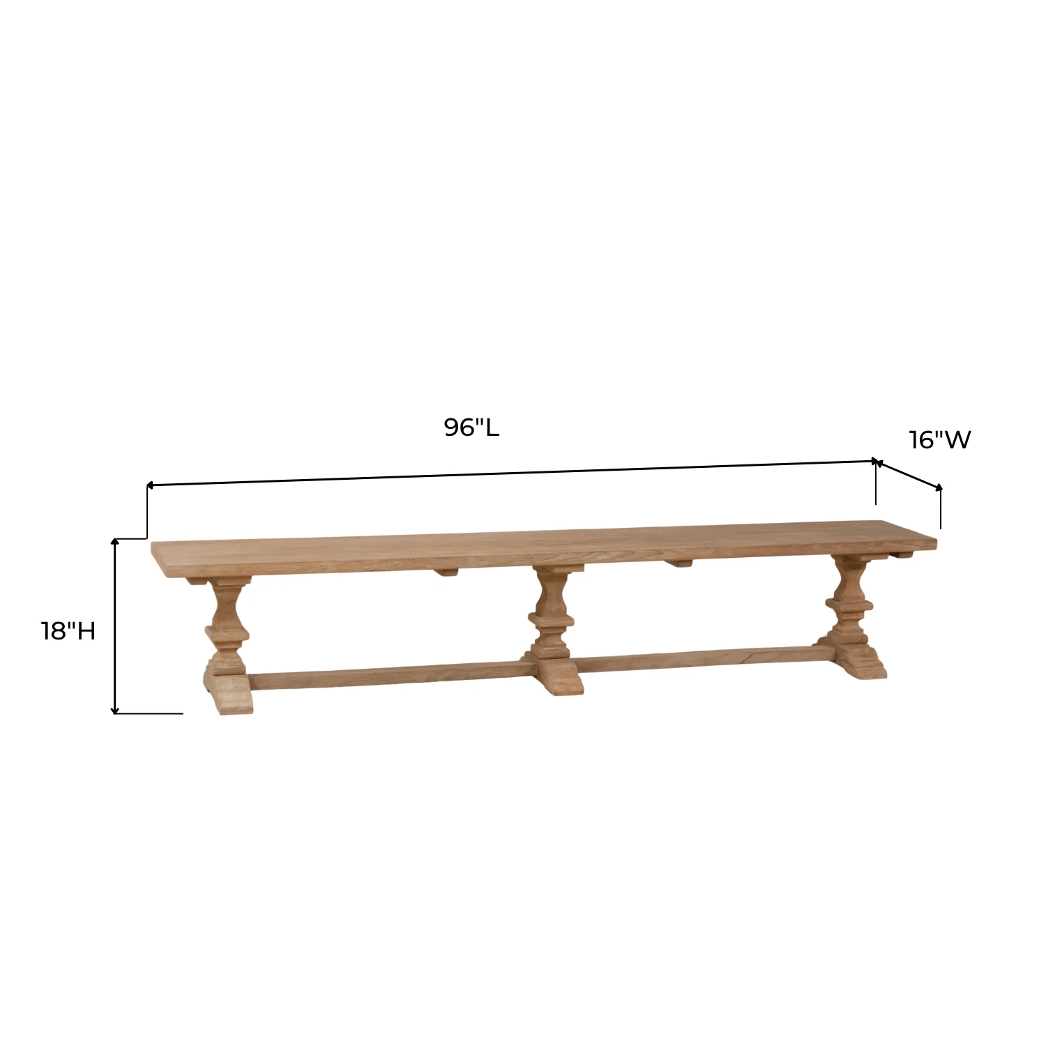 Mirabel 96" Teak Solid-Top 3pc Dining Set - Image 11