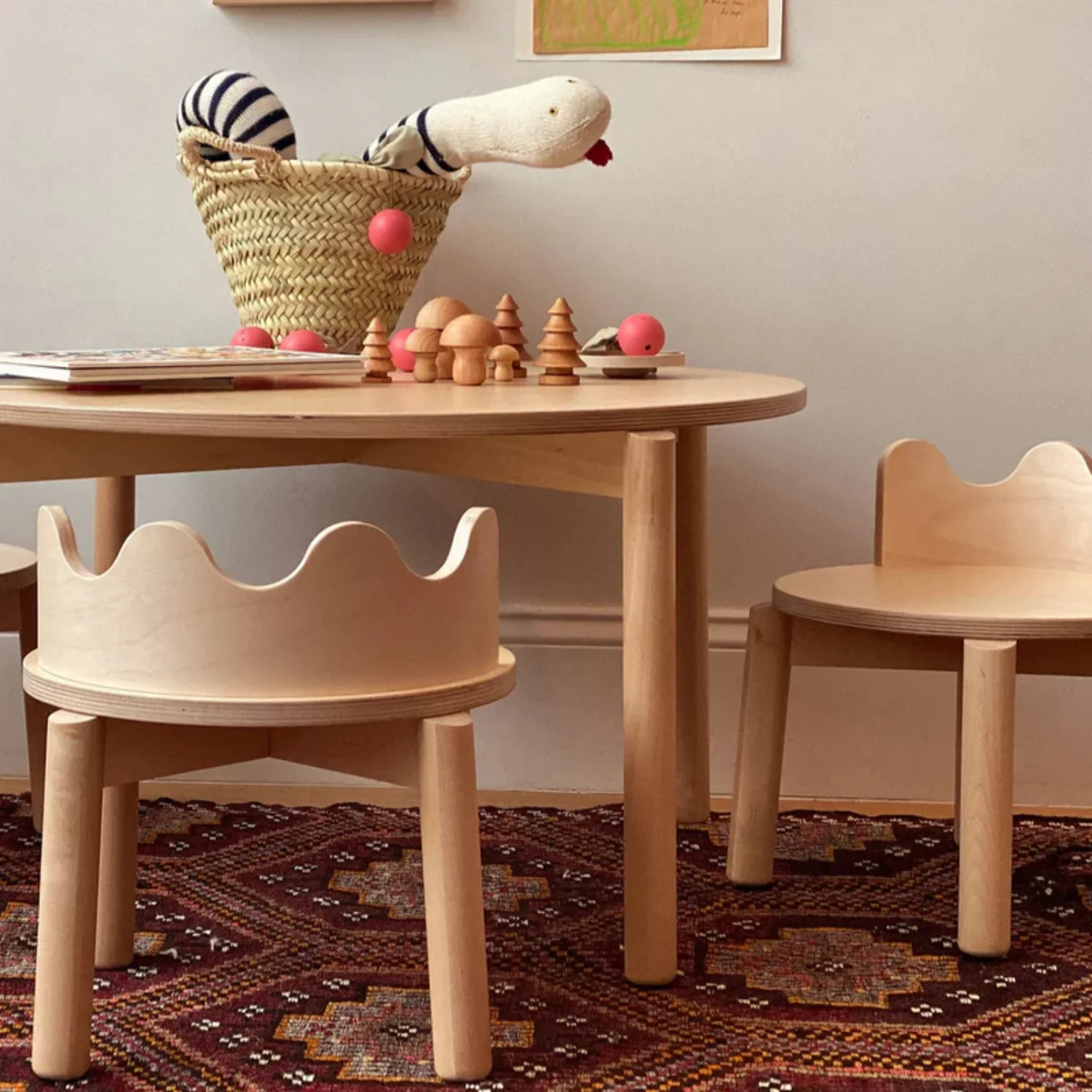 Oeuf Kids Moss Birch Chair - Image 2