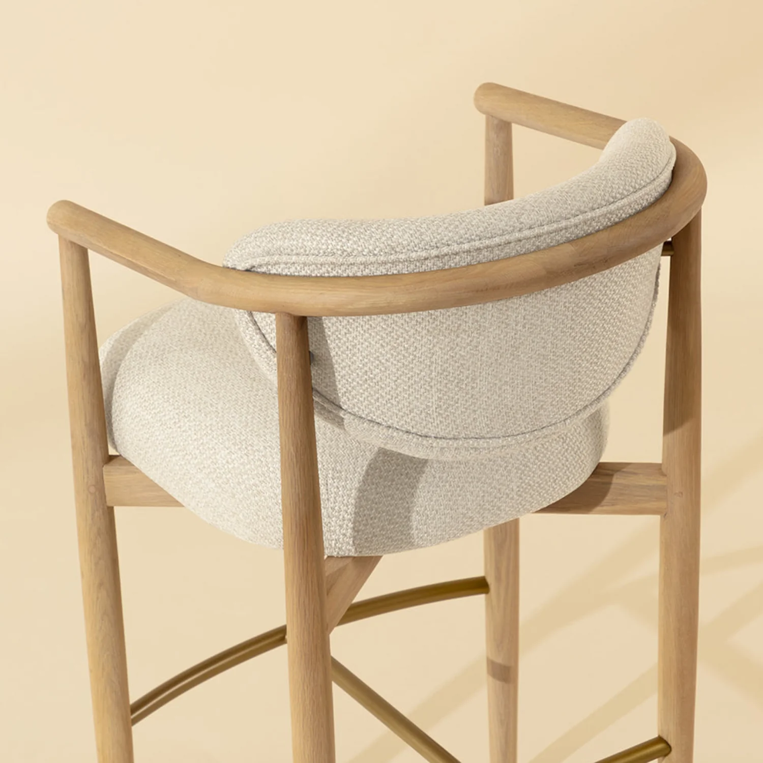 Niva Wood Counter Stool - Light Oak - Image 4