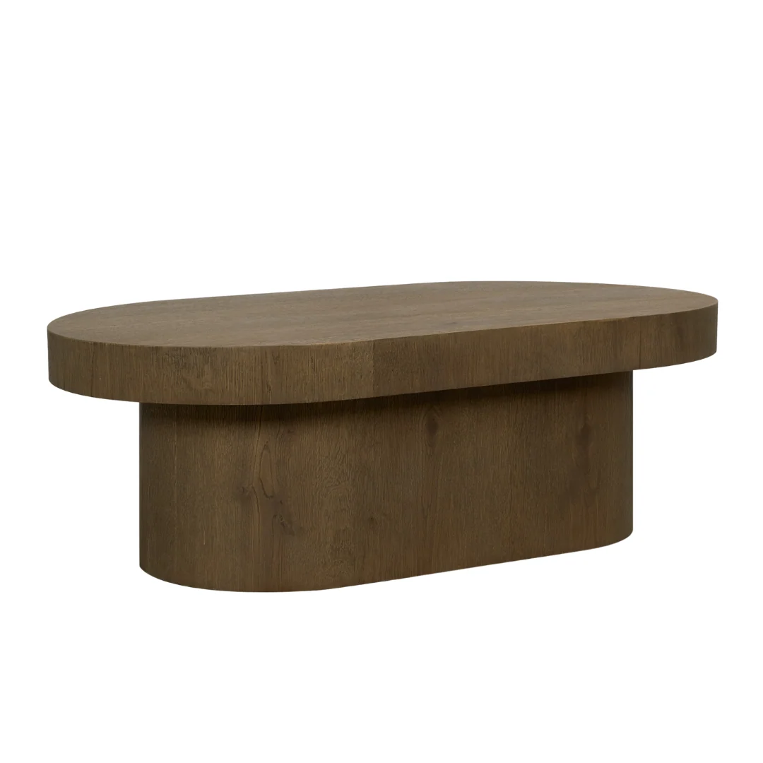 Noma Pedestal Wood 42" Oval Coffee Table