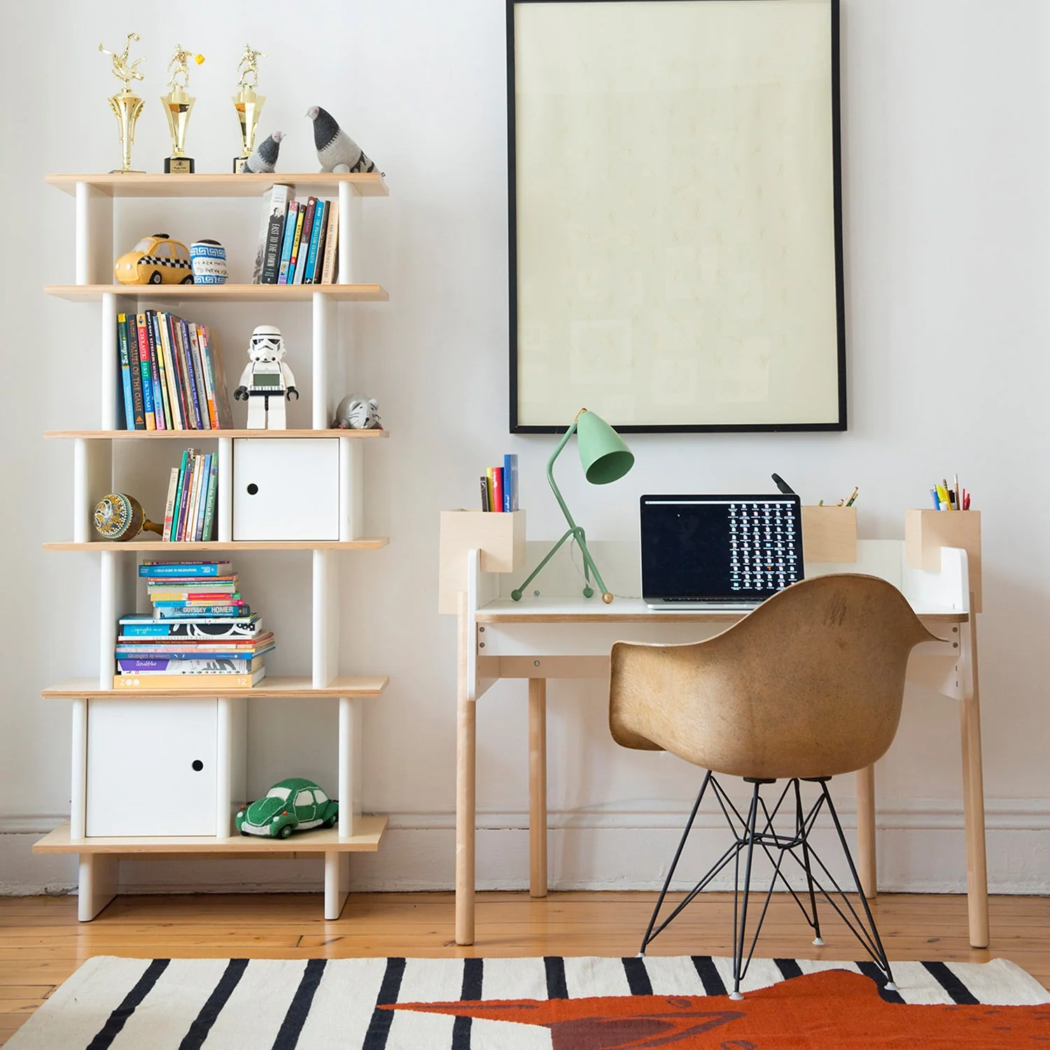 Oeuf Kids White/Birch Brooklyn Desk - Image 5