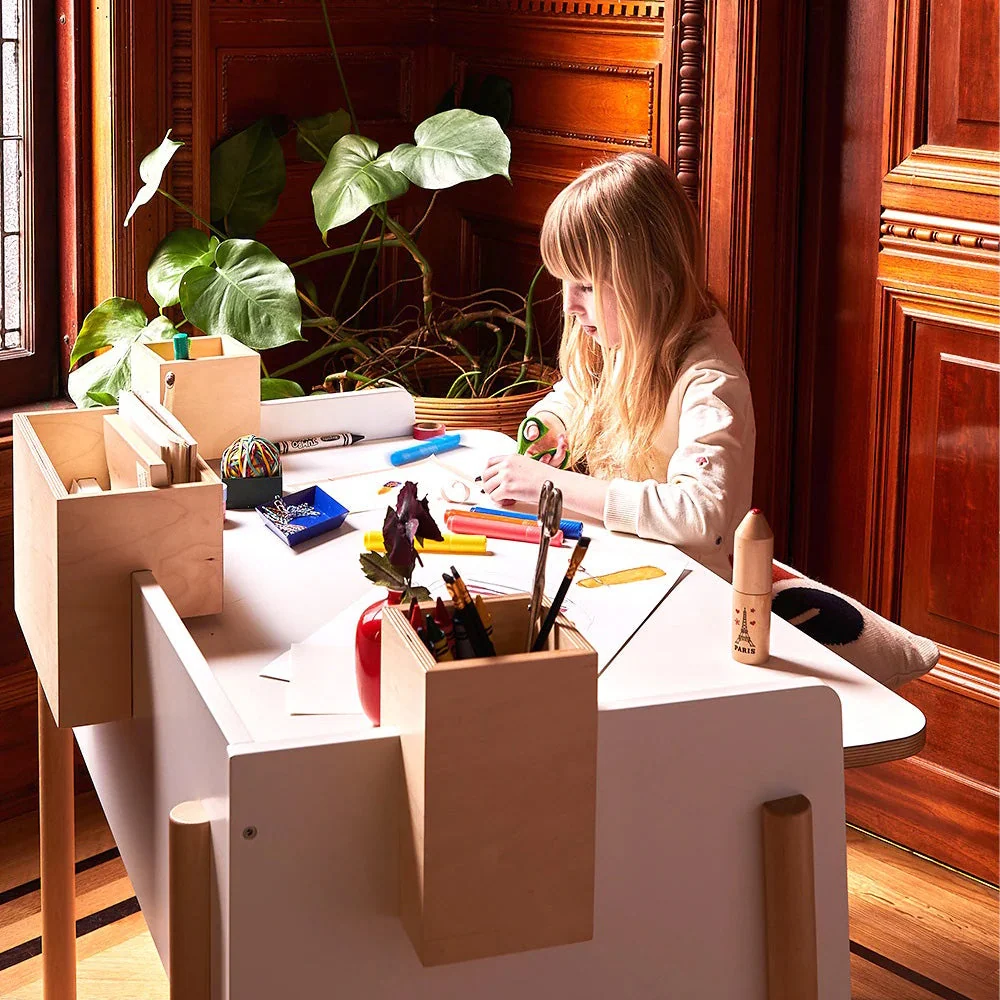 Oeuf Kids White/Birch Brooklyn Desk - Image 6
