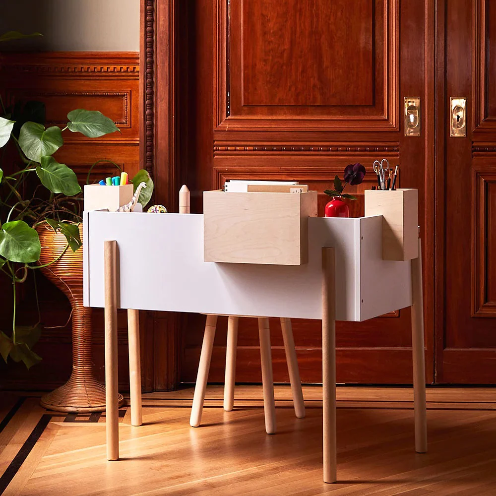 Oeuf Kids White/Birch Brooklyn Desk - Image 8