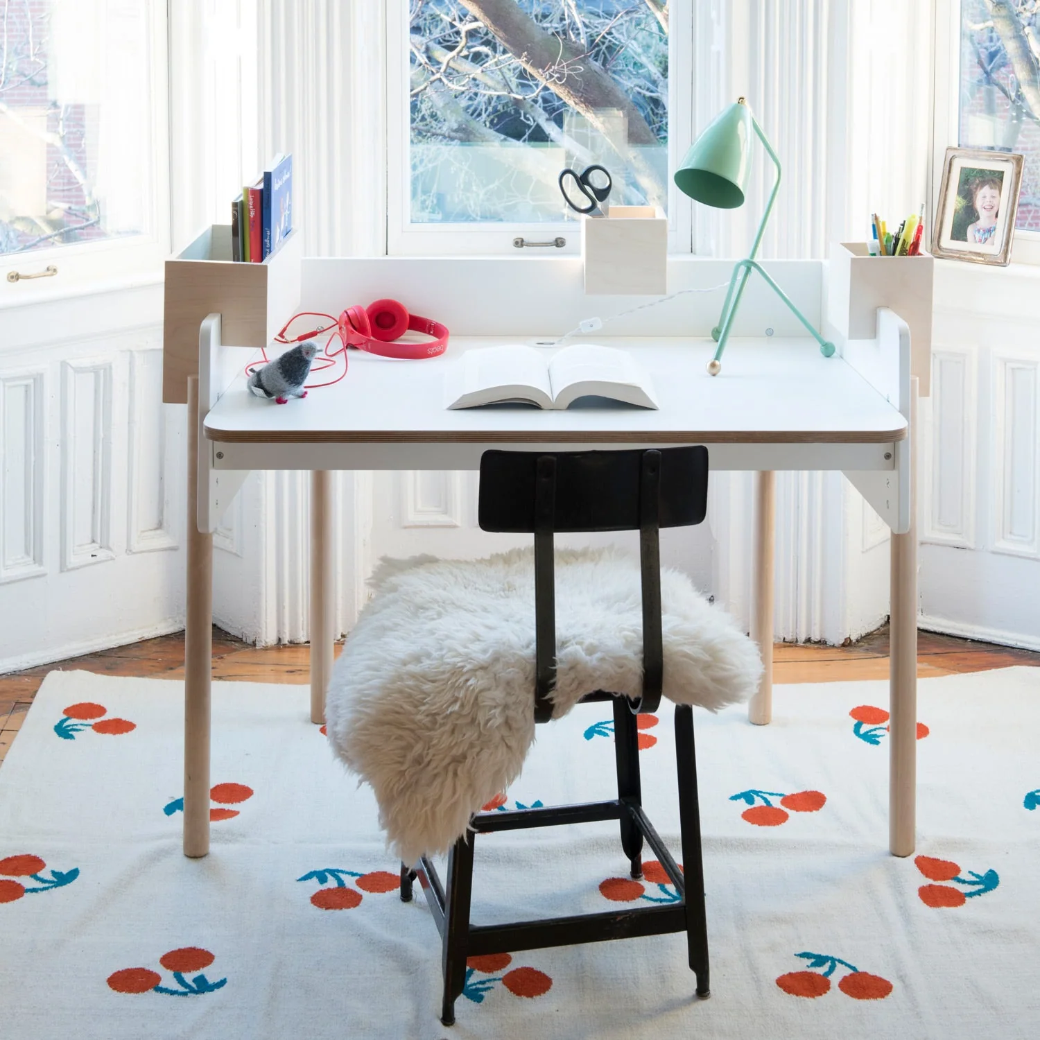 Oeuf Kids White/Birch Brooklyn Desk - Image 9