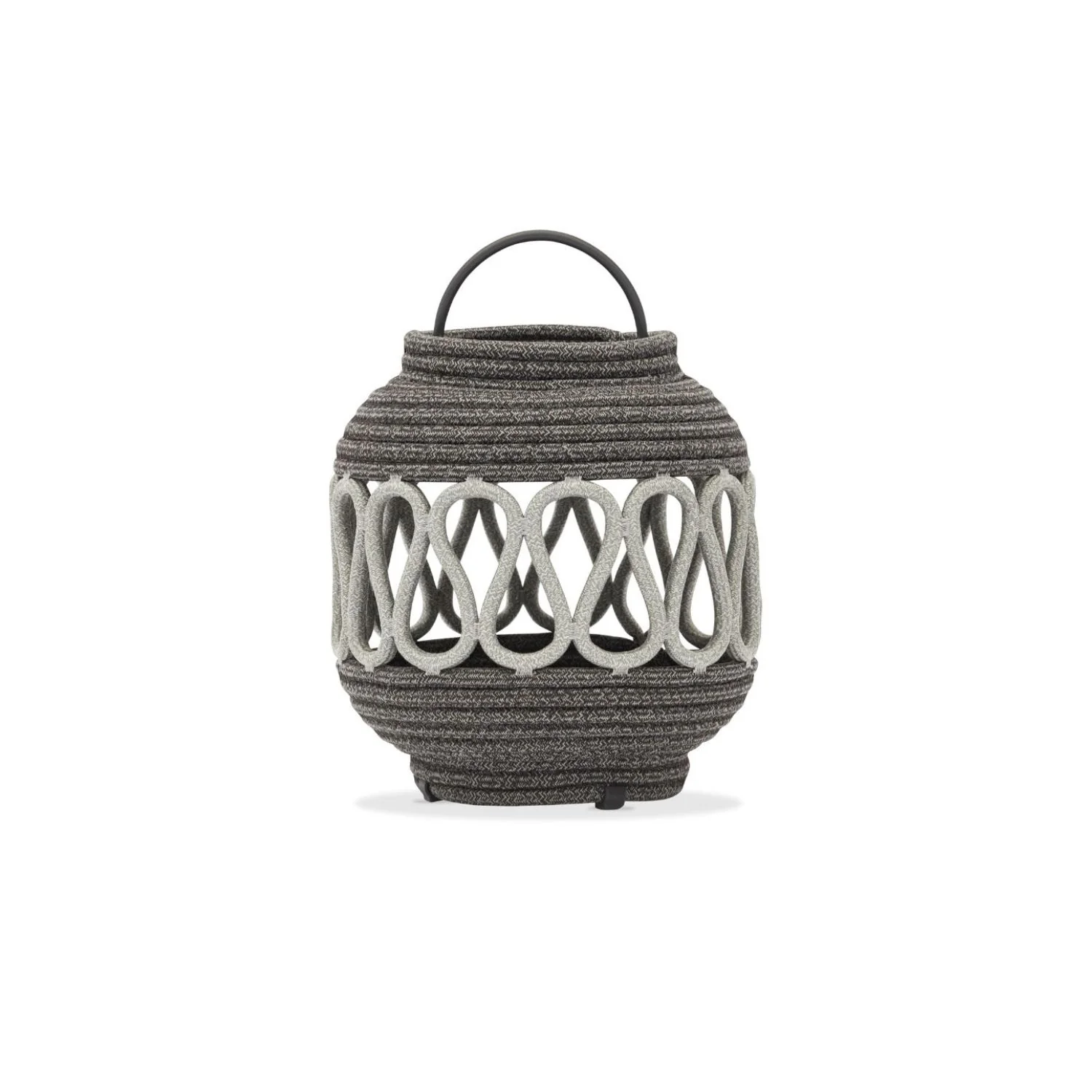 Woven Charcoal Outdoor Solar Lantern - Image 8