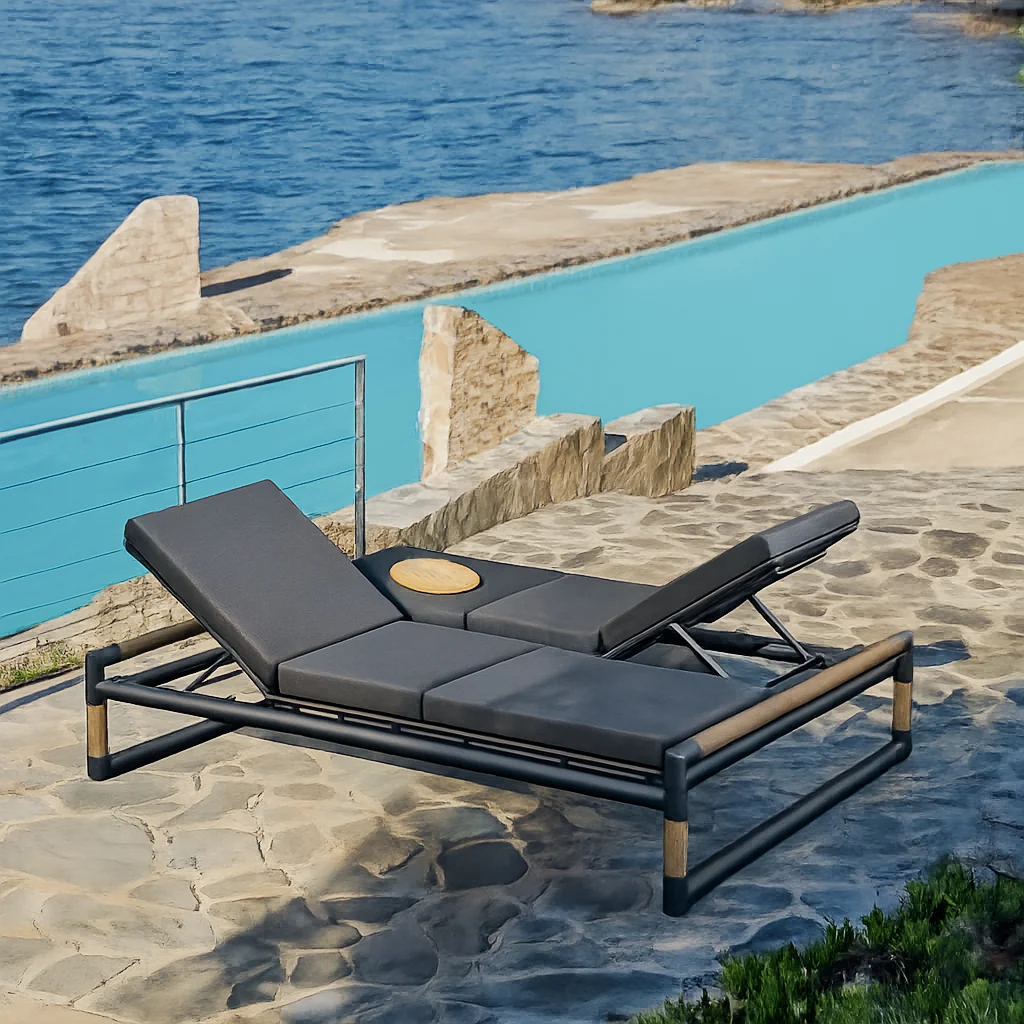 Oxford Double Chaise - Slate Grey - Image 2