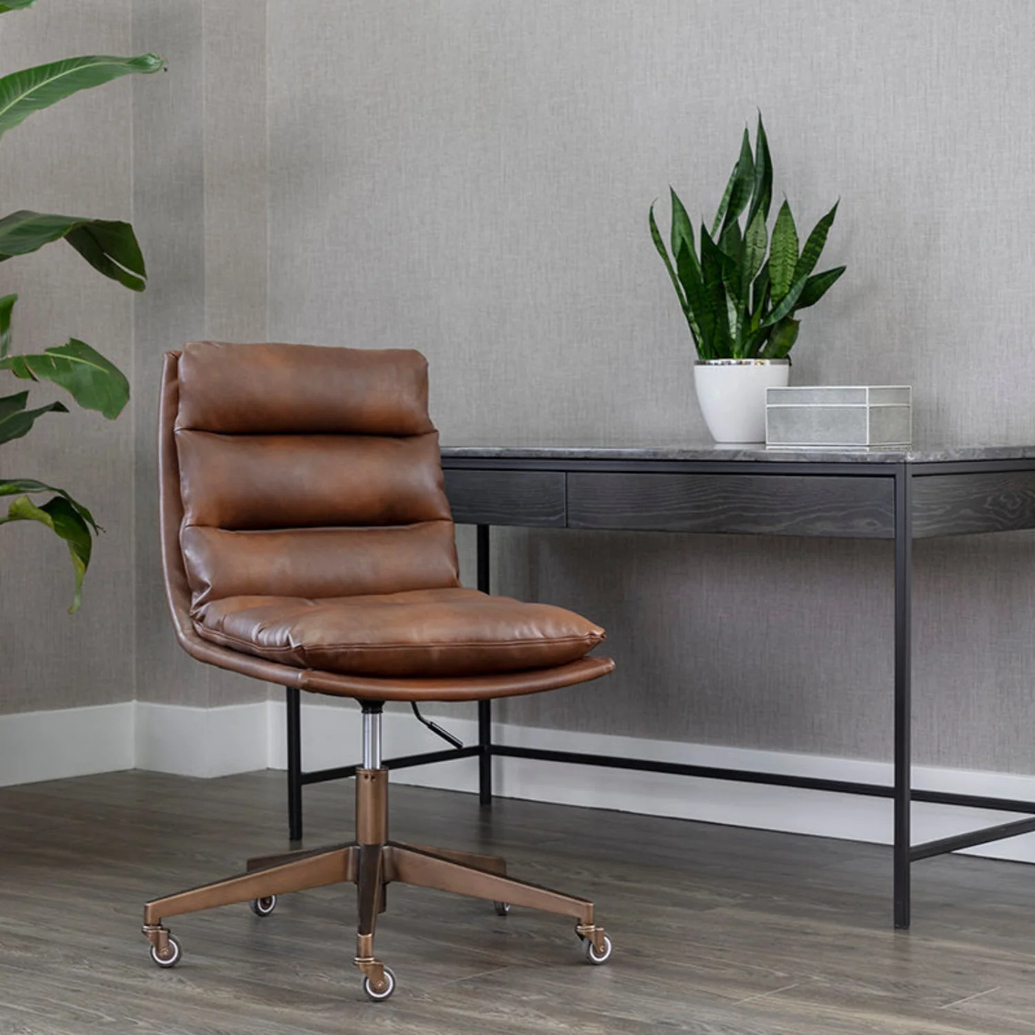 Bravo Padded Office Chair - Cognac - Image 5