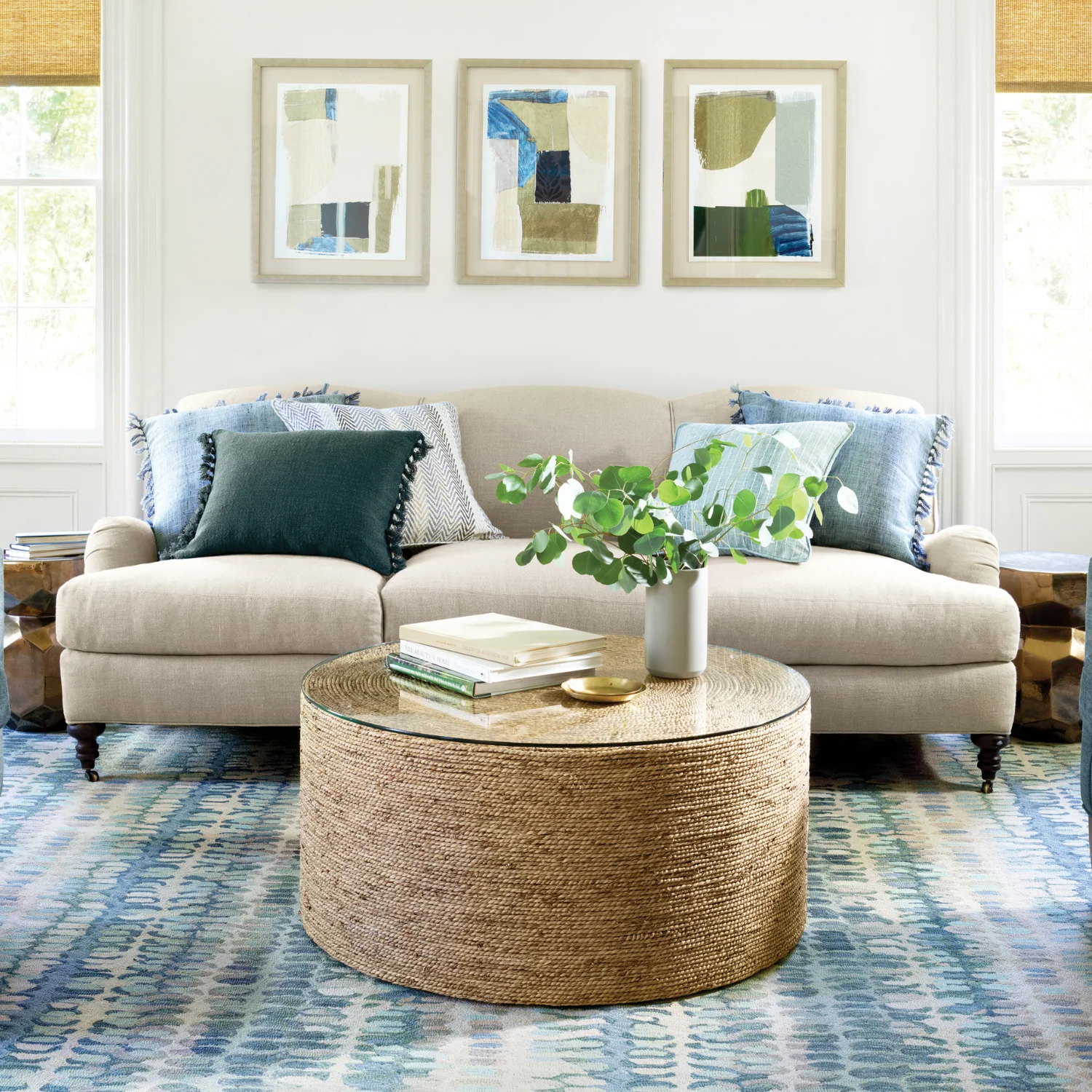 Dash & Albert Paint Chip Blue Wool Rug - Image 2