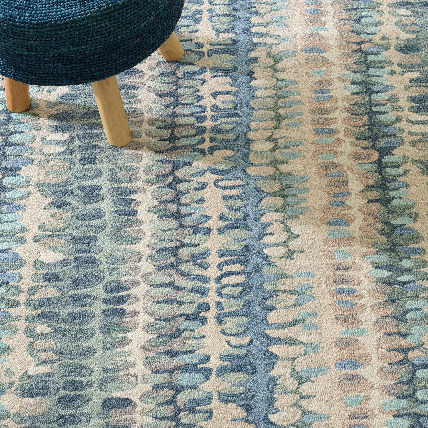 Dash & Albert Paint Chip Blue Wool Rug - Image 5