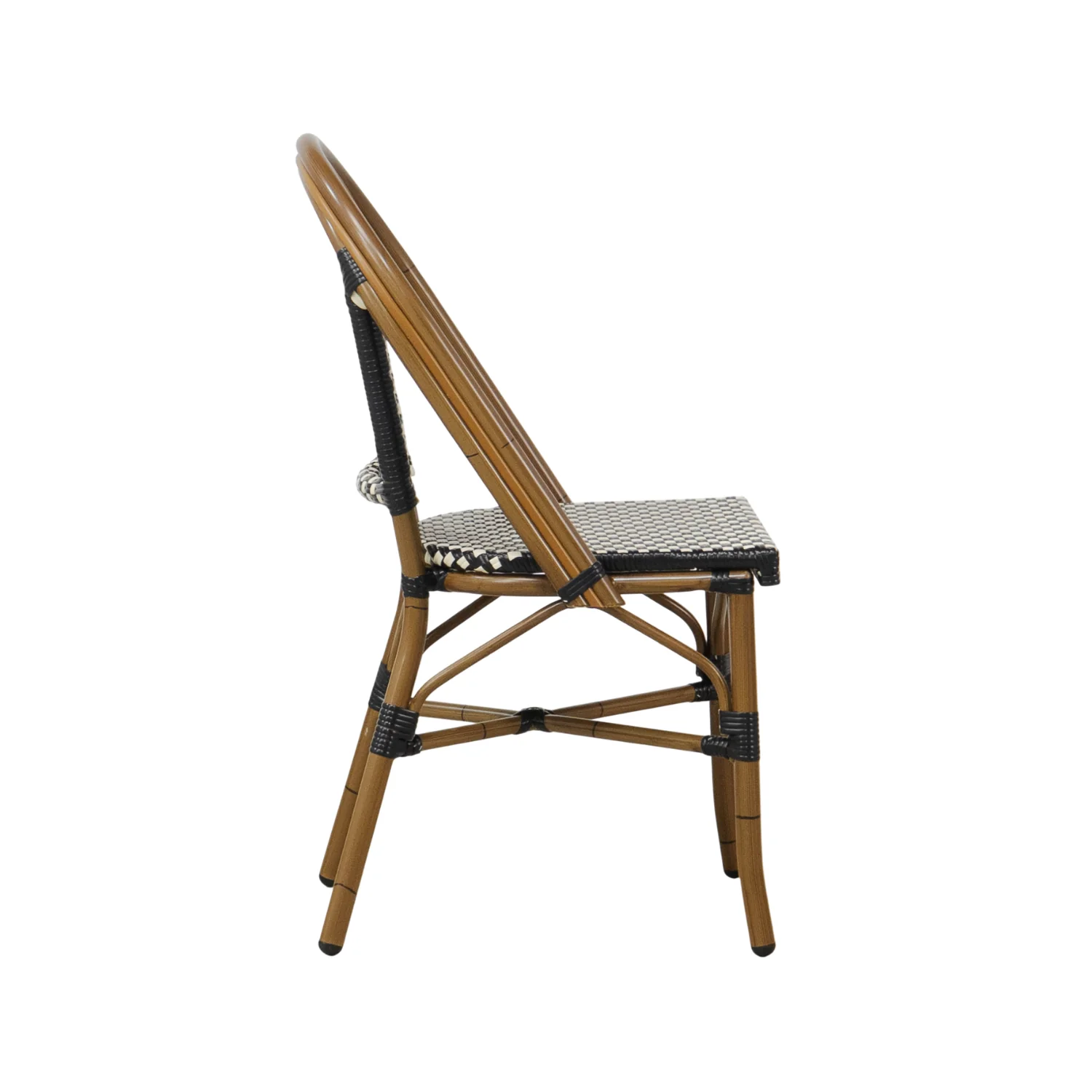 Paris Wicker Side Chair - Black/Ivory - Image 4