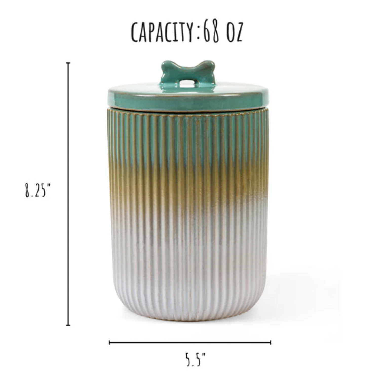 Green Stoneware Pet Treat Jar - Image 5