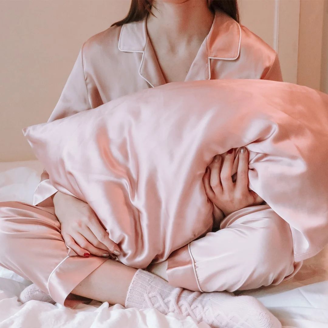 Pink Organic Silk Pillow Sham - Image 3