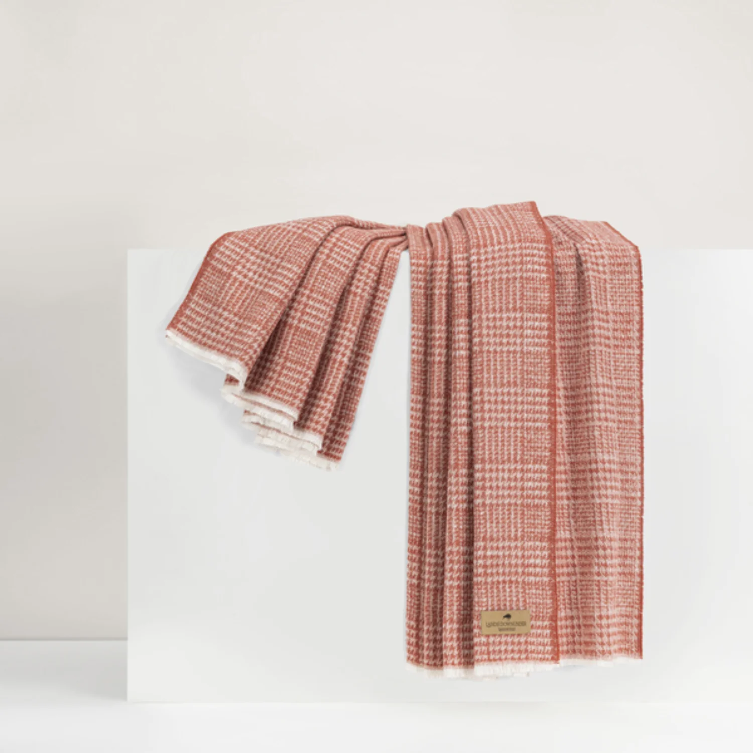 Plaid Check Cotton Throw Blanket - Spicy Orange - Image 2