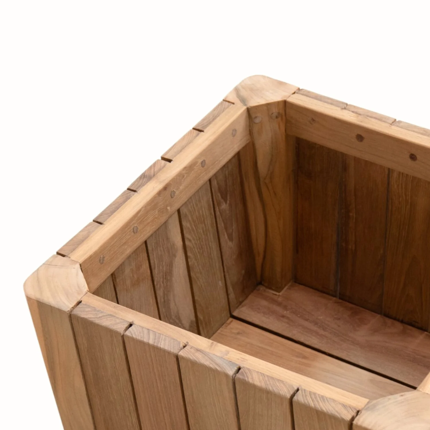 Plank 16" Square Teak Planter - Image 8