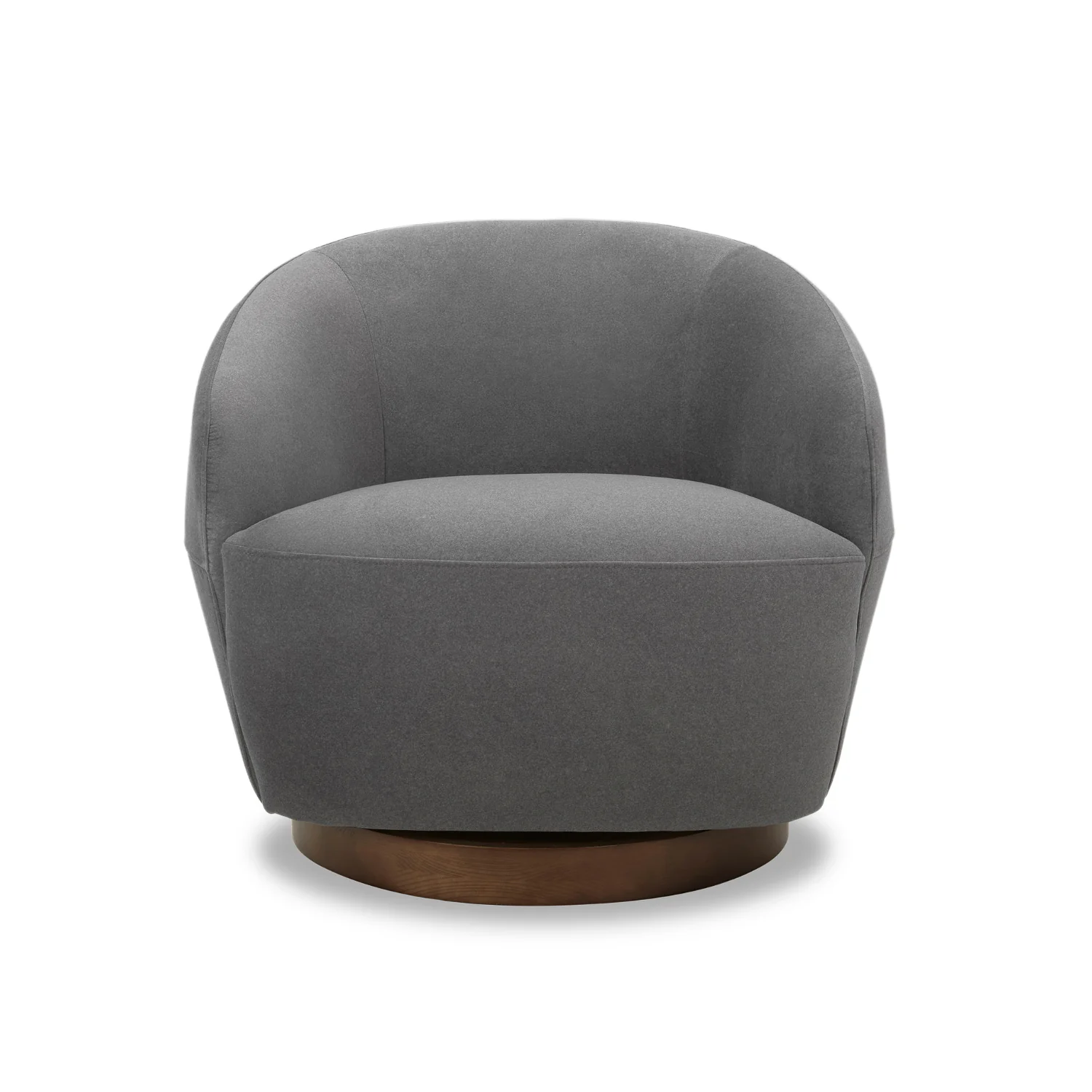 Pod Swivel Lounge Chair - Graphite Matte Velvet - Image 4