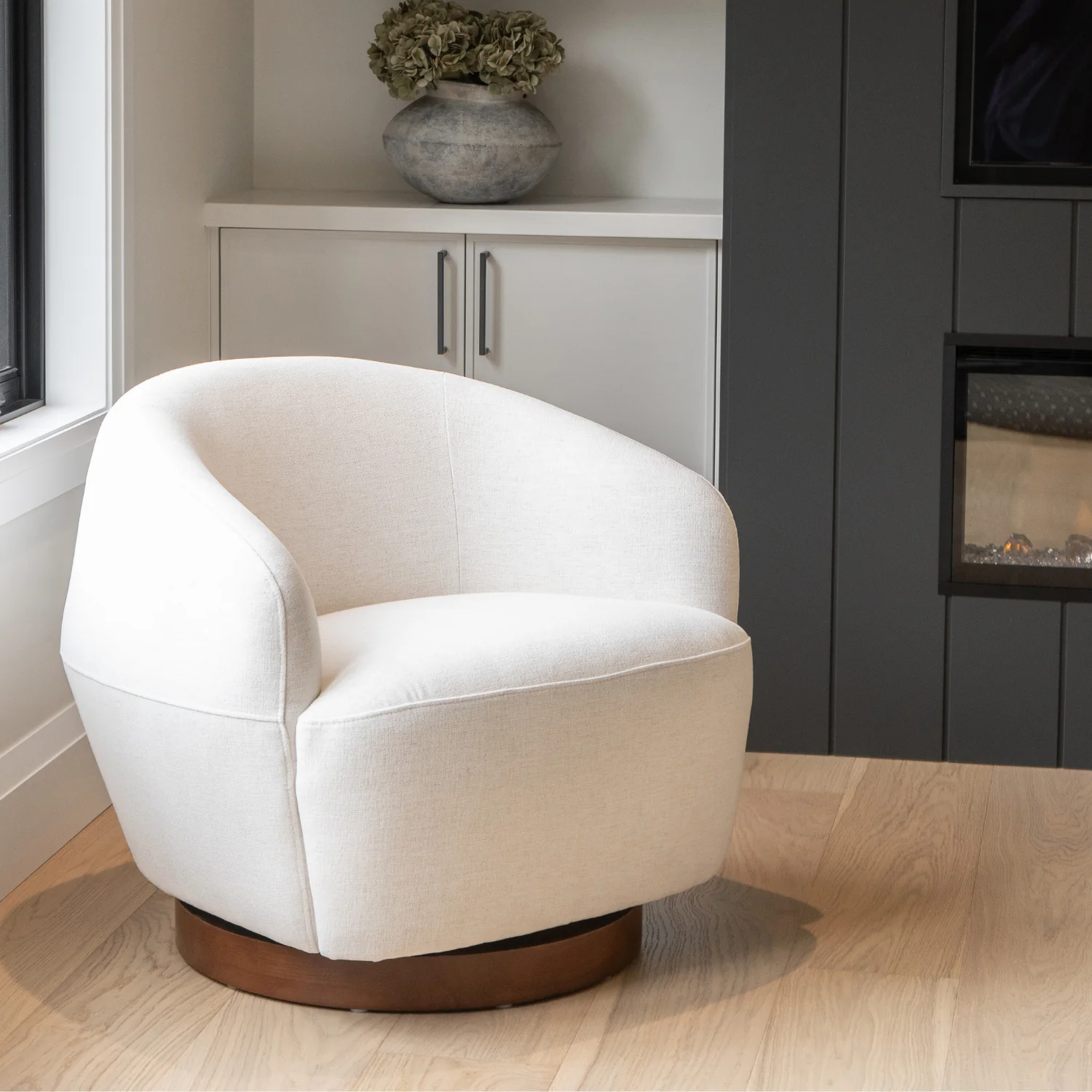 Pod Swivel Chair - Crypton® Nomad Snow - Image 2