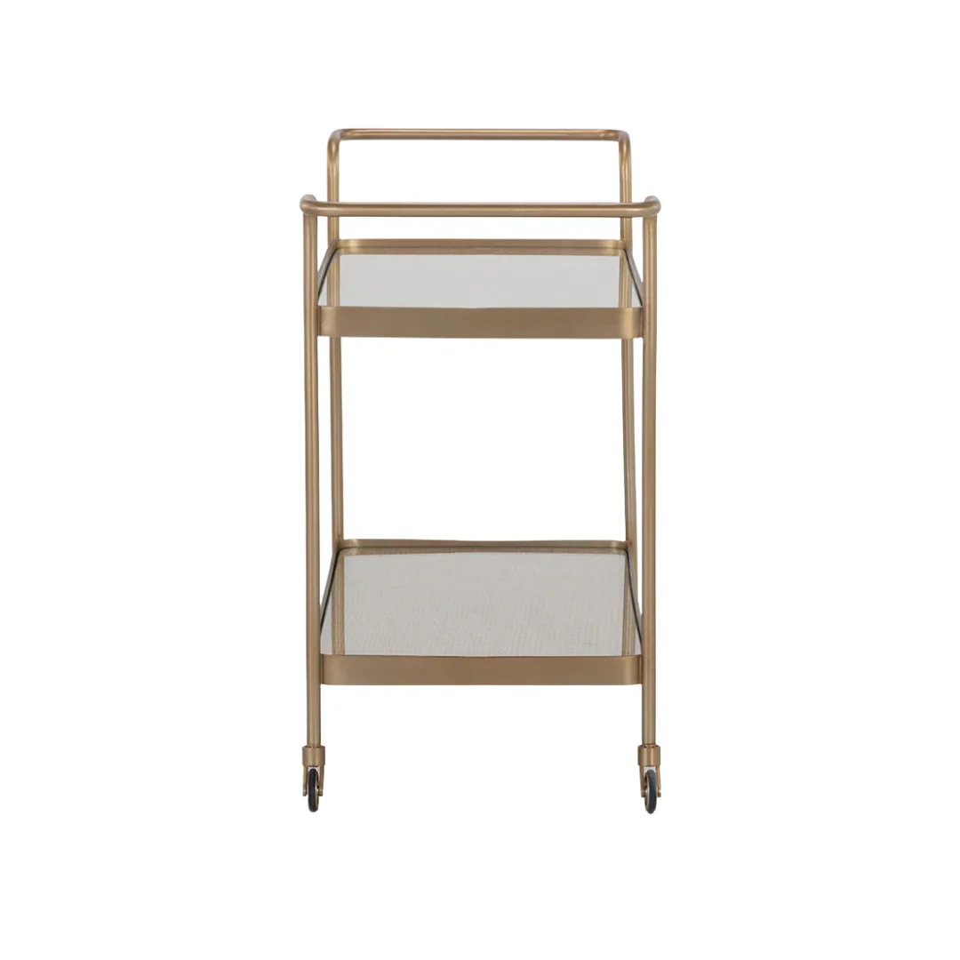 Portman Bar Cart - Gold/Rattan - Image 6