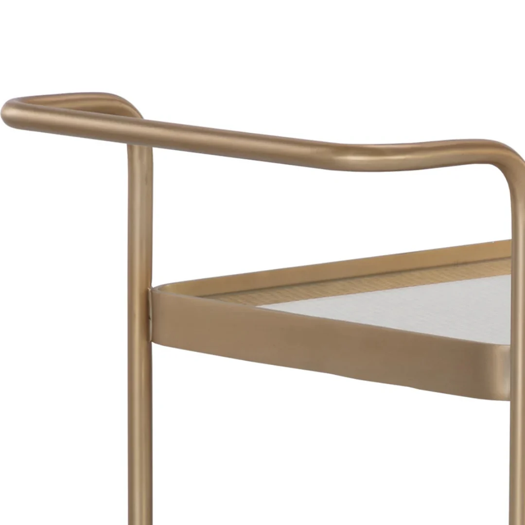 Portman Bar Cart - Gold/Rattan - Image 9