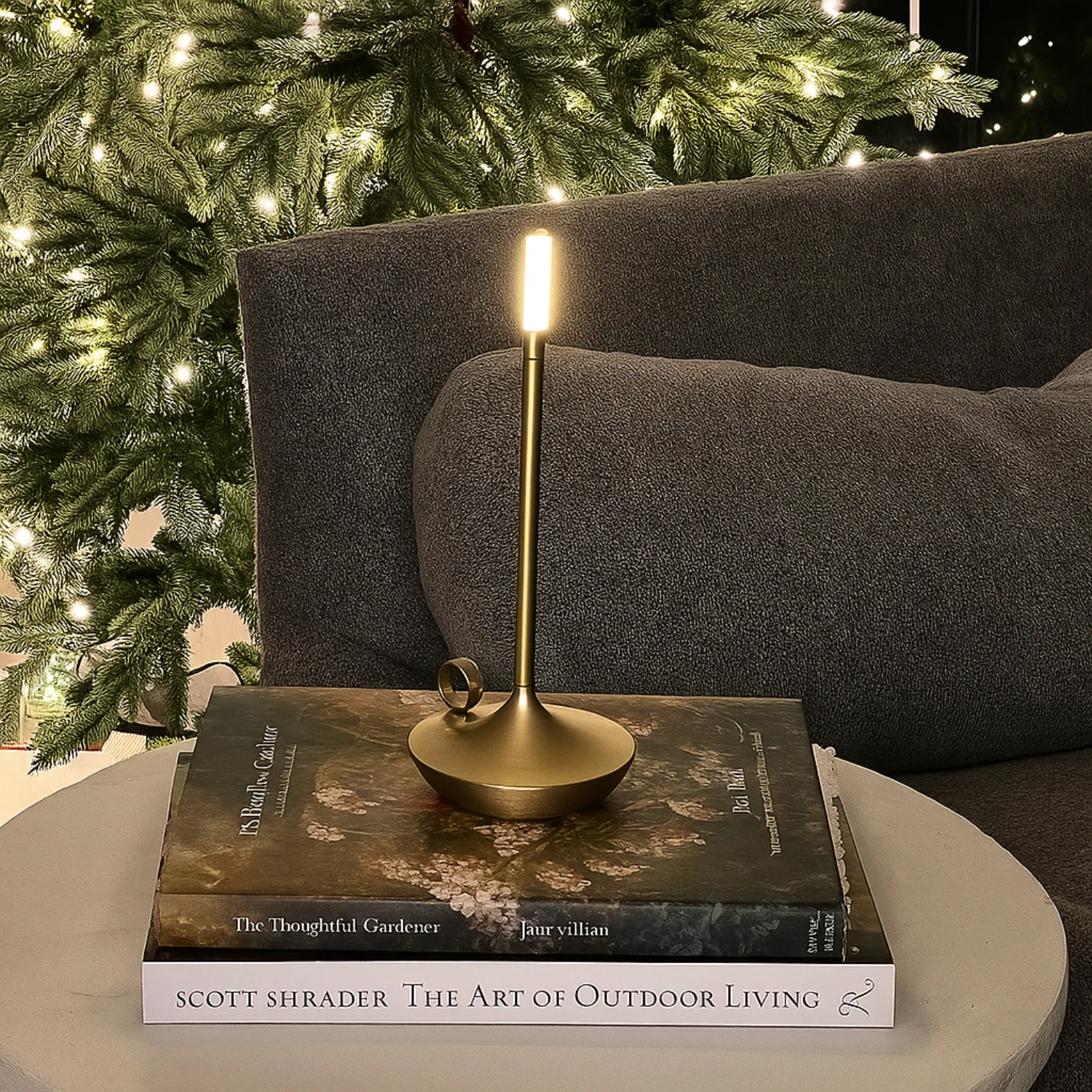 Rechargeable 10H Gold Candle LED Lantern In/Out - Image 4