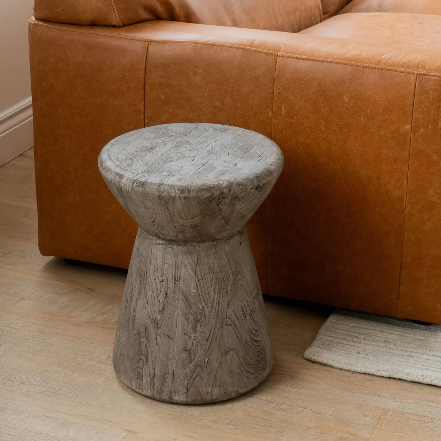 Reclaimed Teak Hourglass End Table - Image 2