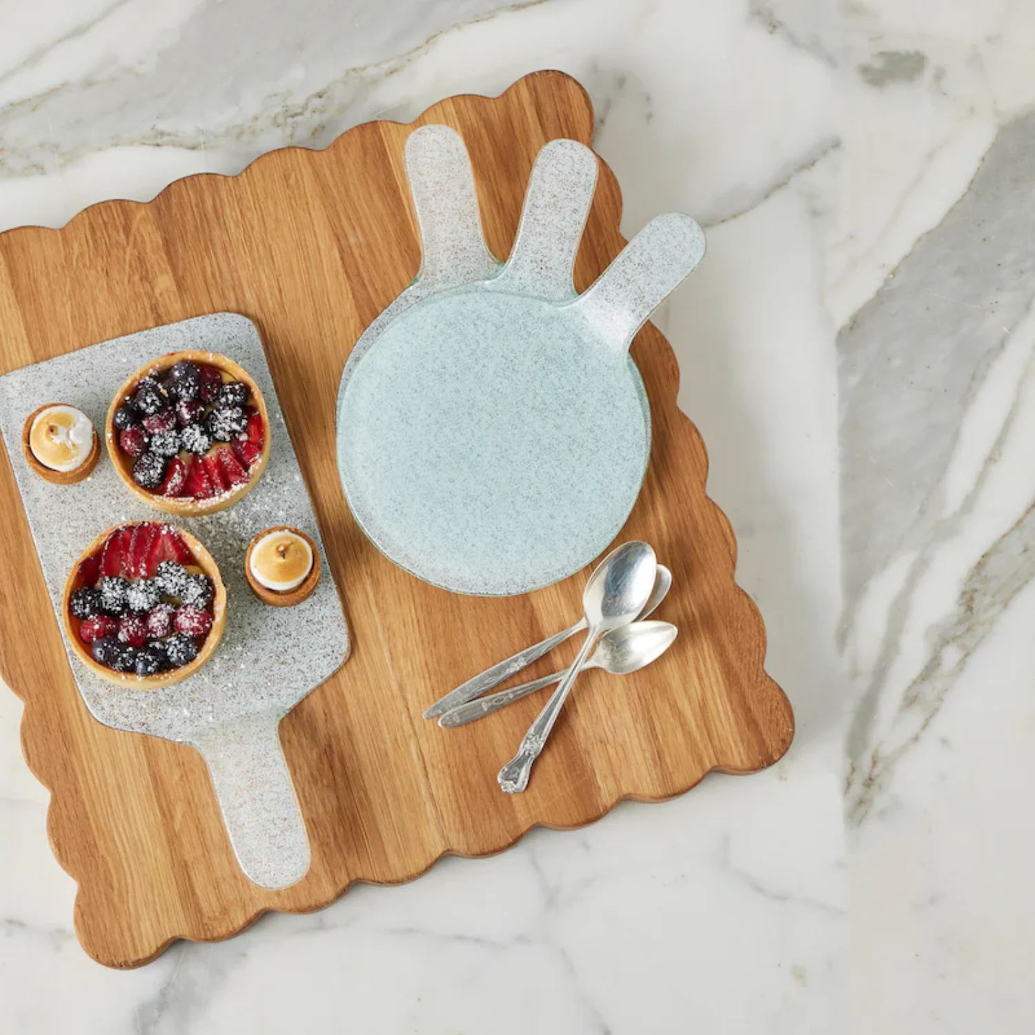 Recycled Glass Round Appetizer Serving Tray - Image 4
