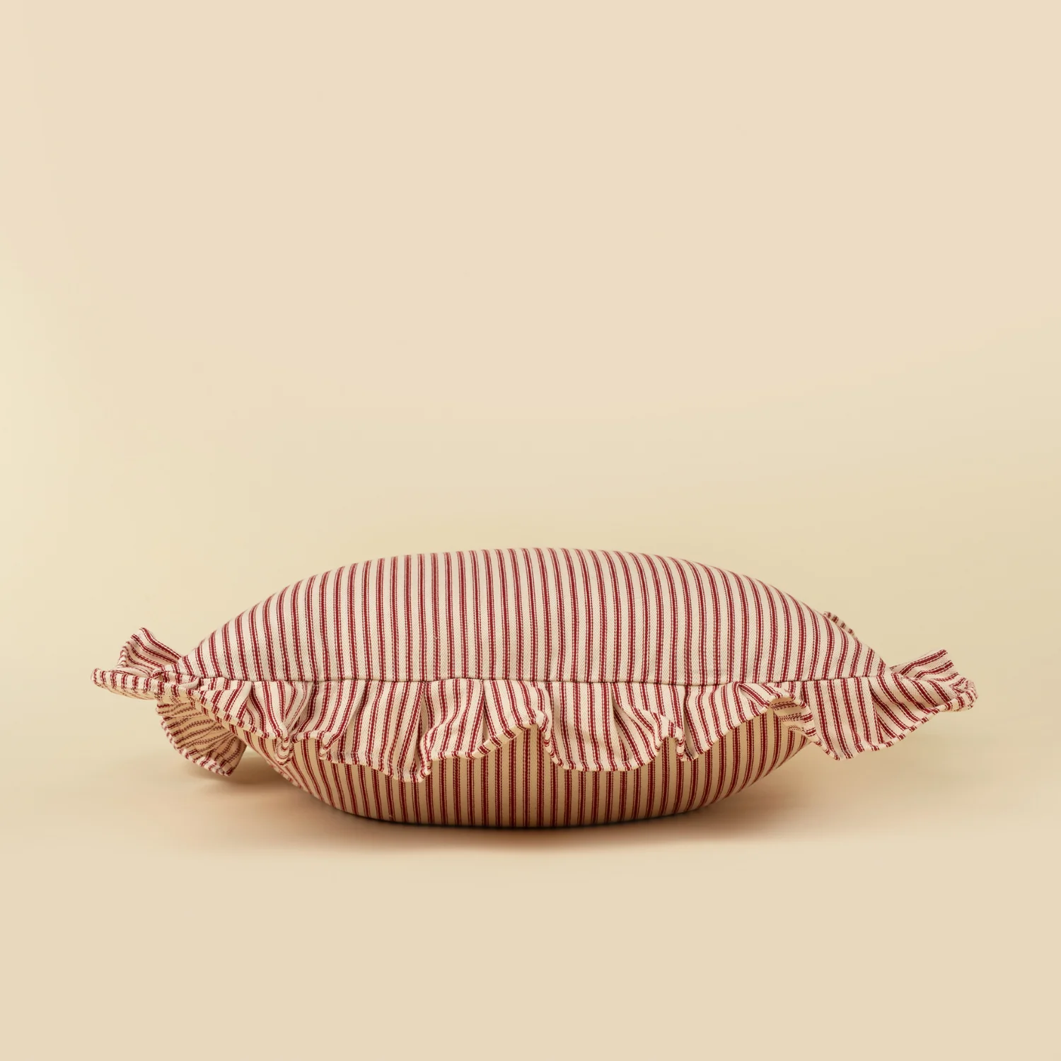 Red Ruffles Pinstripe Toss Pillow - Image 4