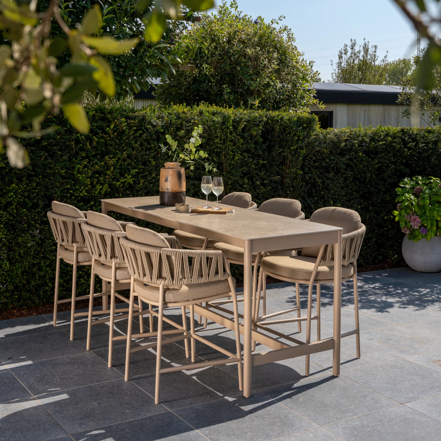 Rosseau Ceramic Counter Table - Latte - Image 4