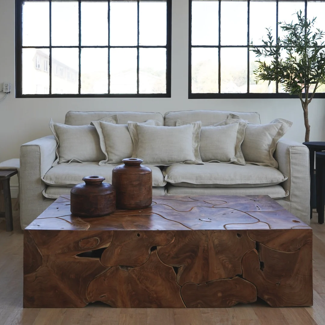 Santa Monica 88" Linen Natural Slipcover Sofa - Image 4