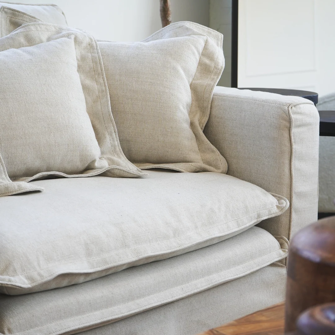 Santa Monica 88" Linen Natural Slipcover Sofa - Image 5
