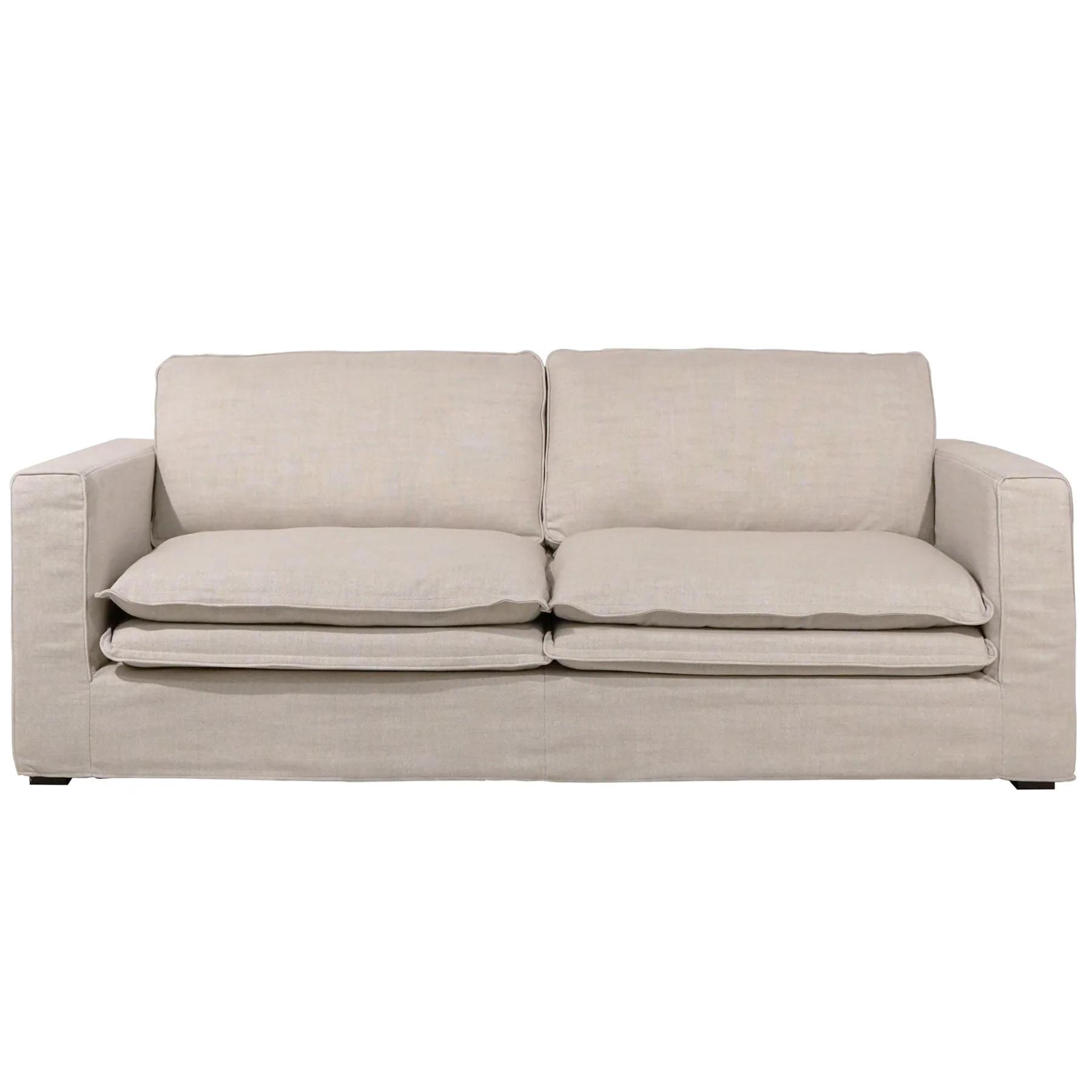 Santa Monica 88" Linen Natural Slipcover Sofa - Image 9
