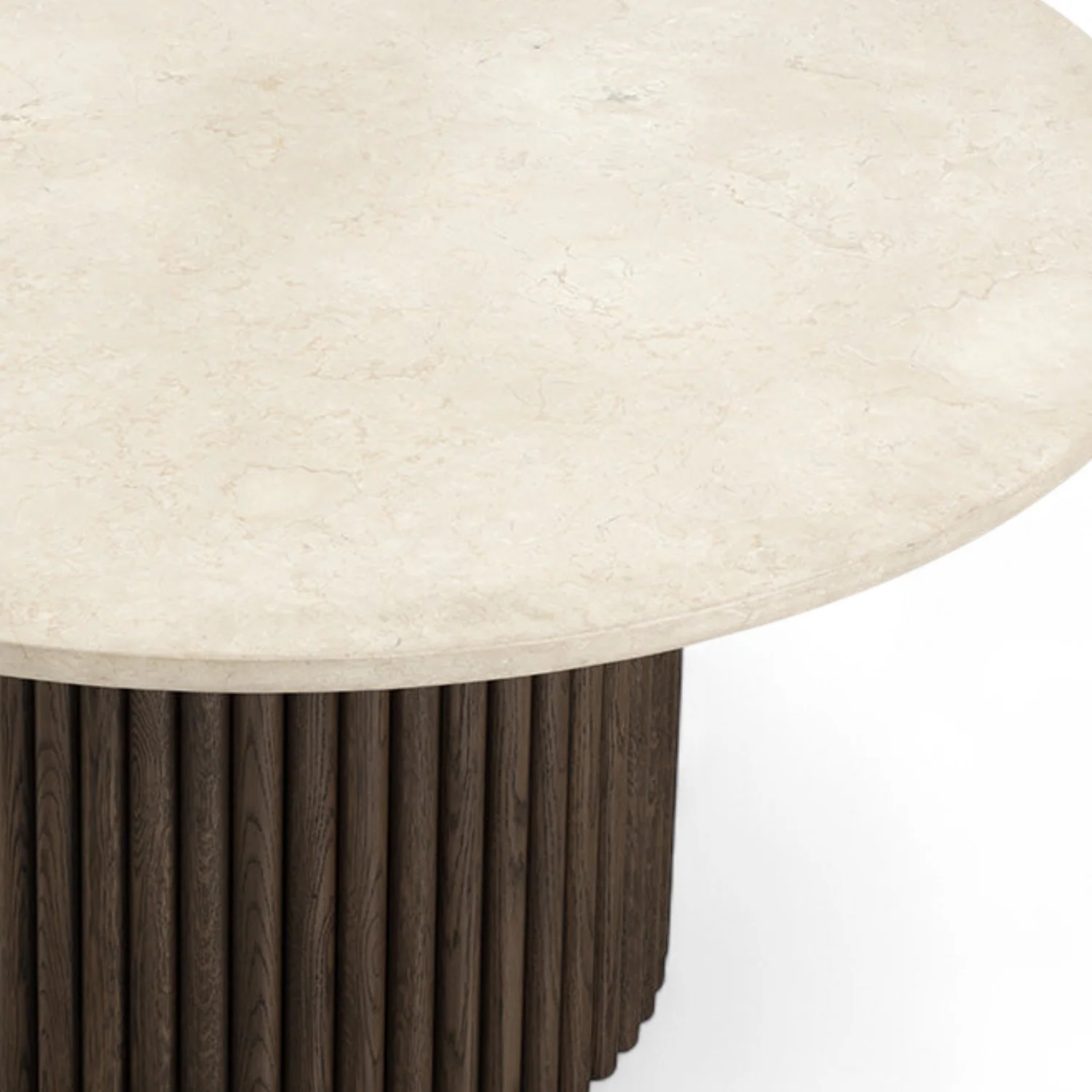 Sculpted 59" Marble/Oak Dining Table - Image 2